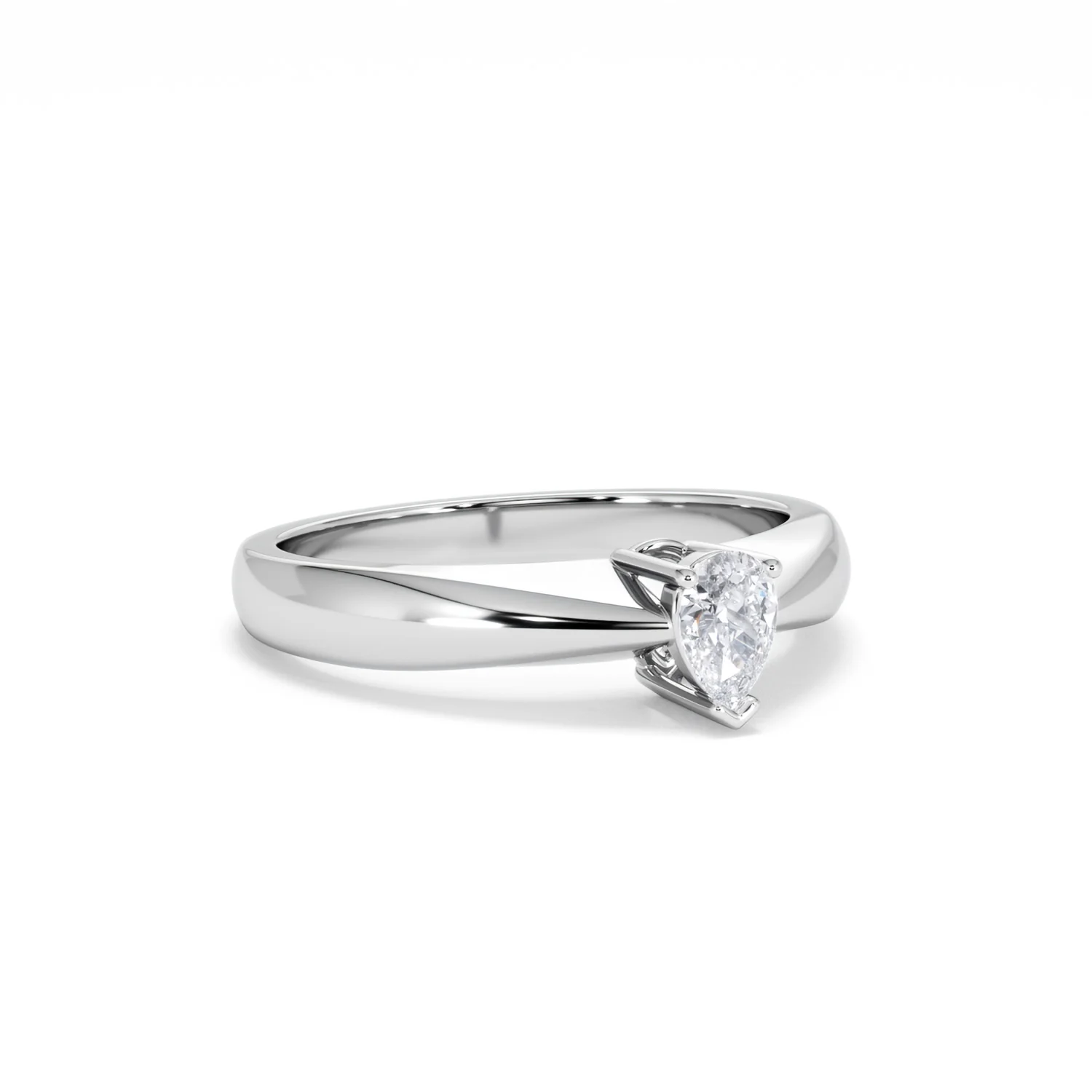 Naomi Pear Cut Lab Diamond Engagement Ring 0.33ct H/SI in 925 Silver - Image 16