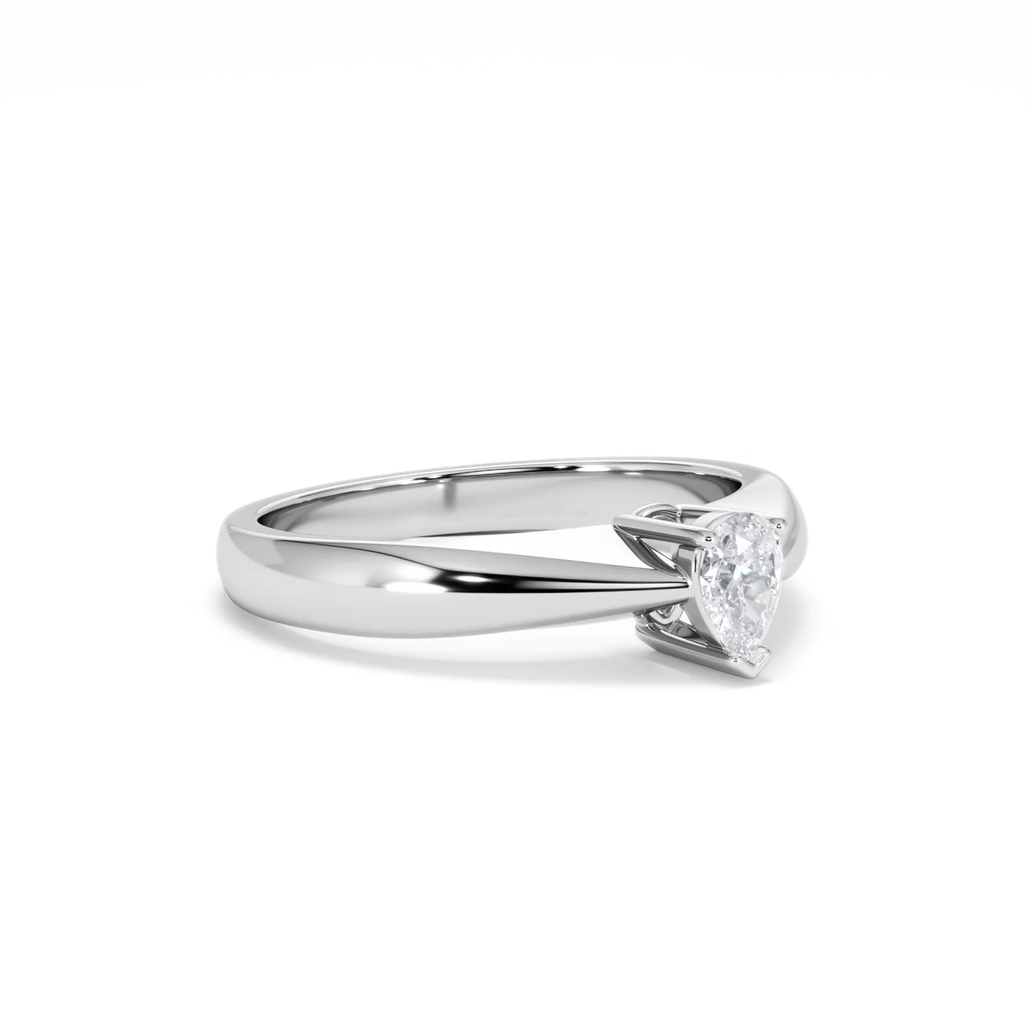 Naomi Pear Cut Lab Diamond Engagement Ring 0.33ct H/SI in 925 Silver - Image 18