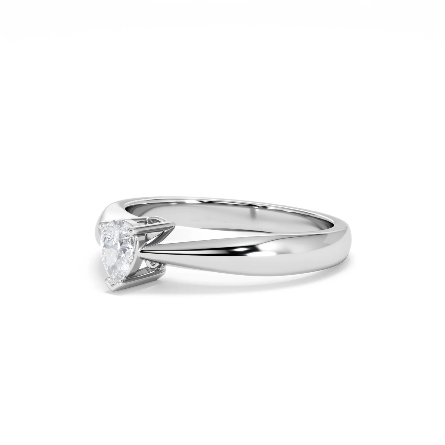 Naomi Pear Cut Lab Diamond Engagement Ring 0.33ct H/SI in 925 Silver - Image 81