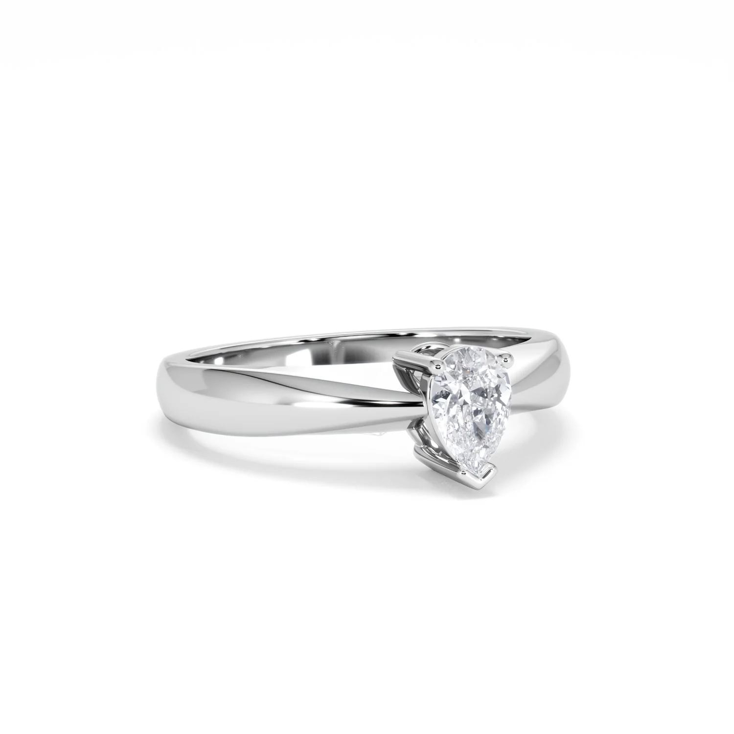 Naomi Pear Cut Lab Diamond Engagement Ring 0.50ct H/SI in 925 Silver - Image 15