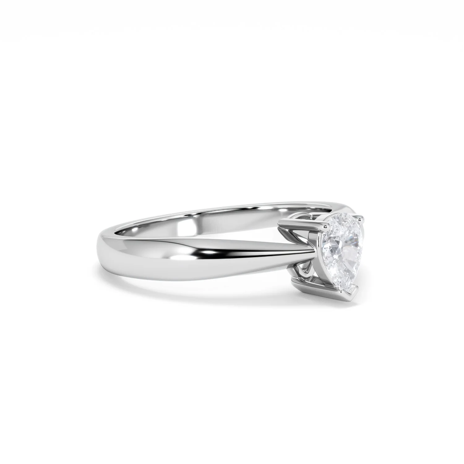 Naomi Pear Cut Lab Diamond Engagement Ring 0.50ct H/SI in 925 Silver - Image 19