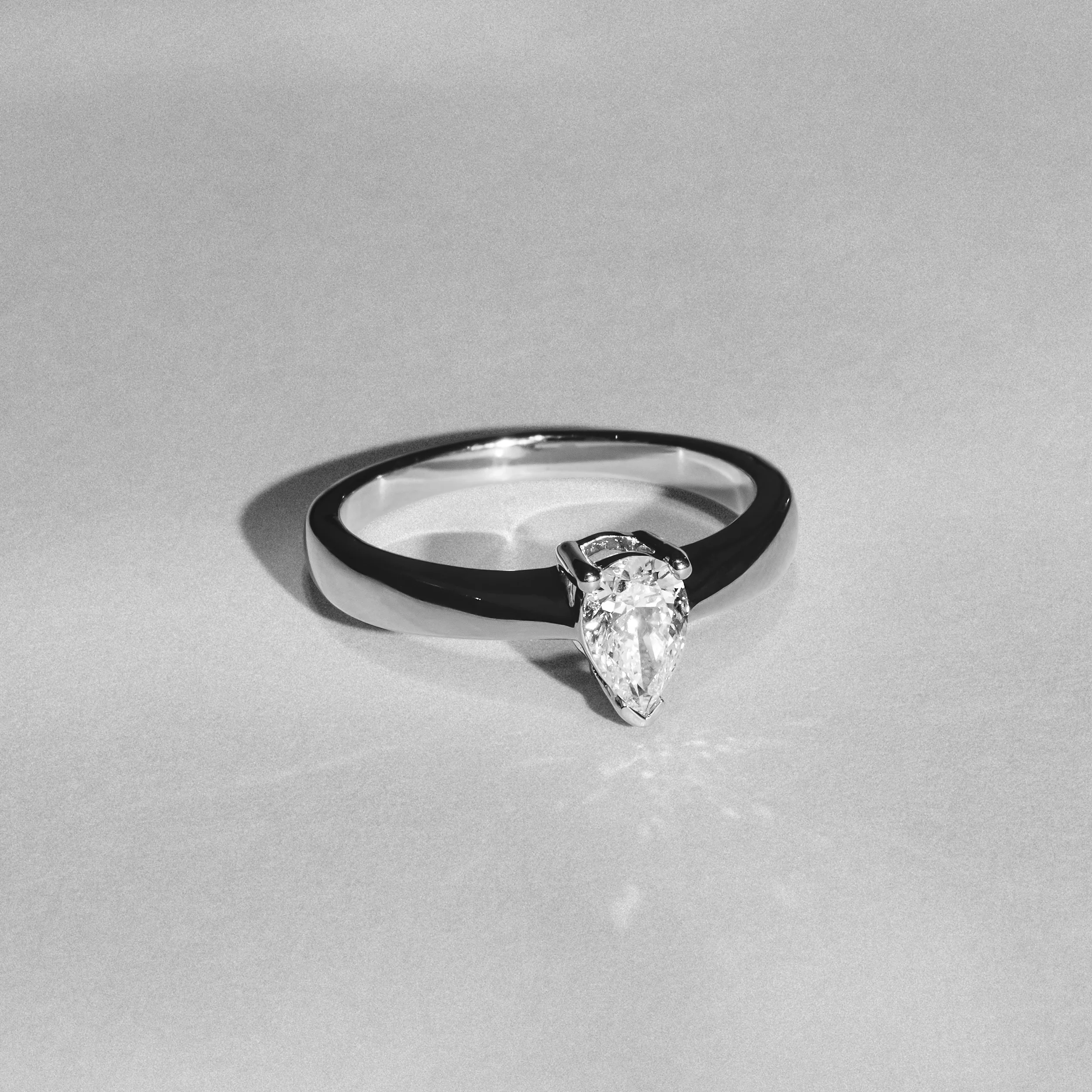 Naomi Pear Cut Lab Diamond Engagement Ring 0.50ct H/SI in 925 Silver - Image 6