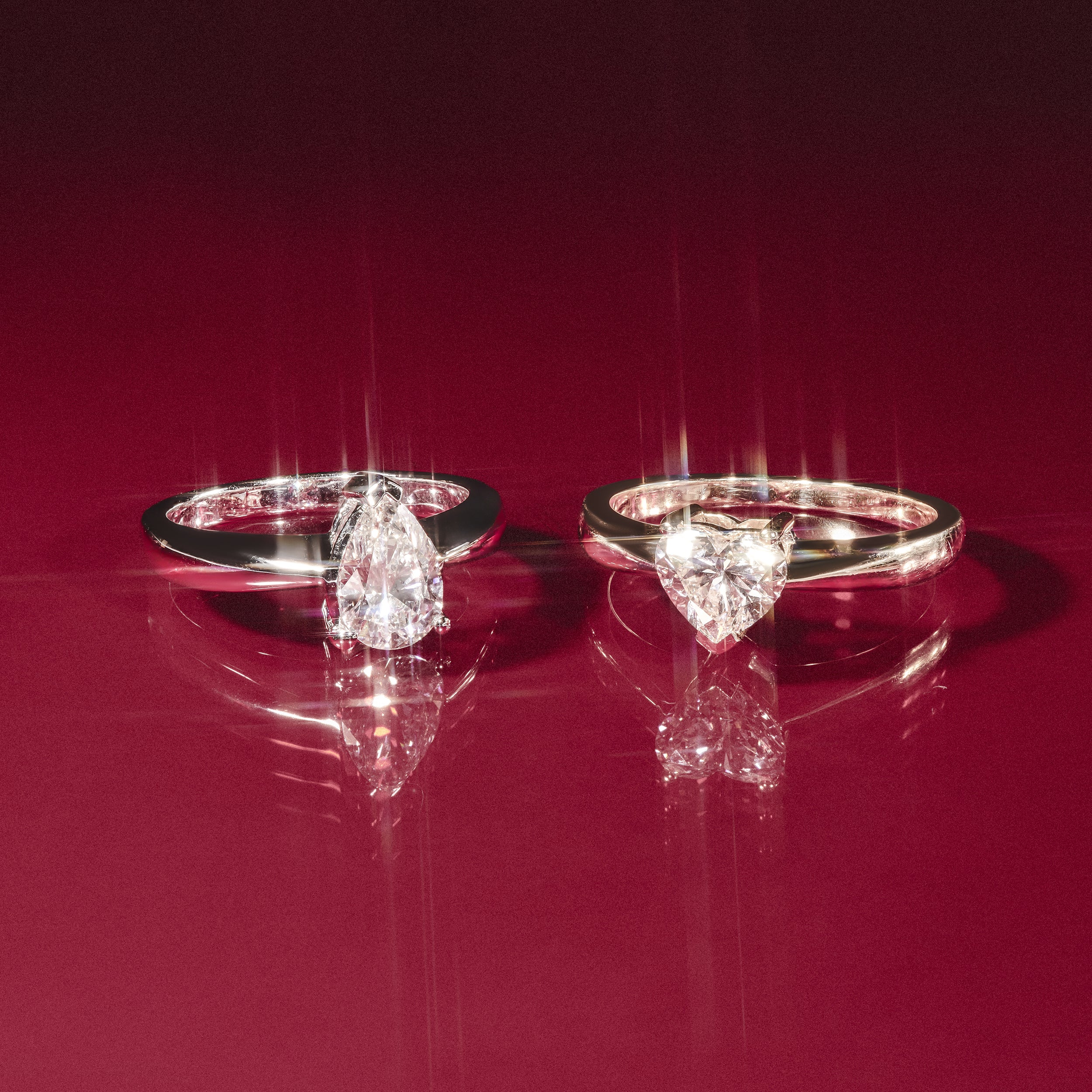 Naomi Pear Cut Lab Diamond Engagement Ring 0.50ct H/SI in 925 Silver - Image 8