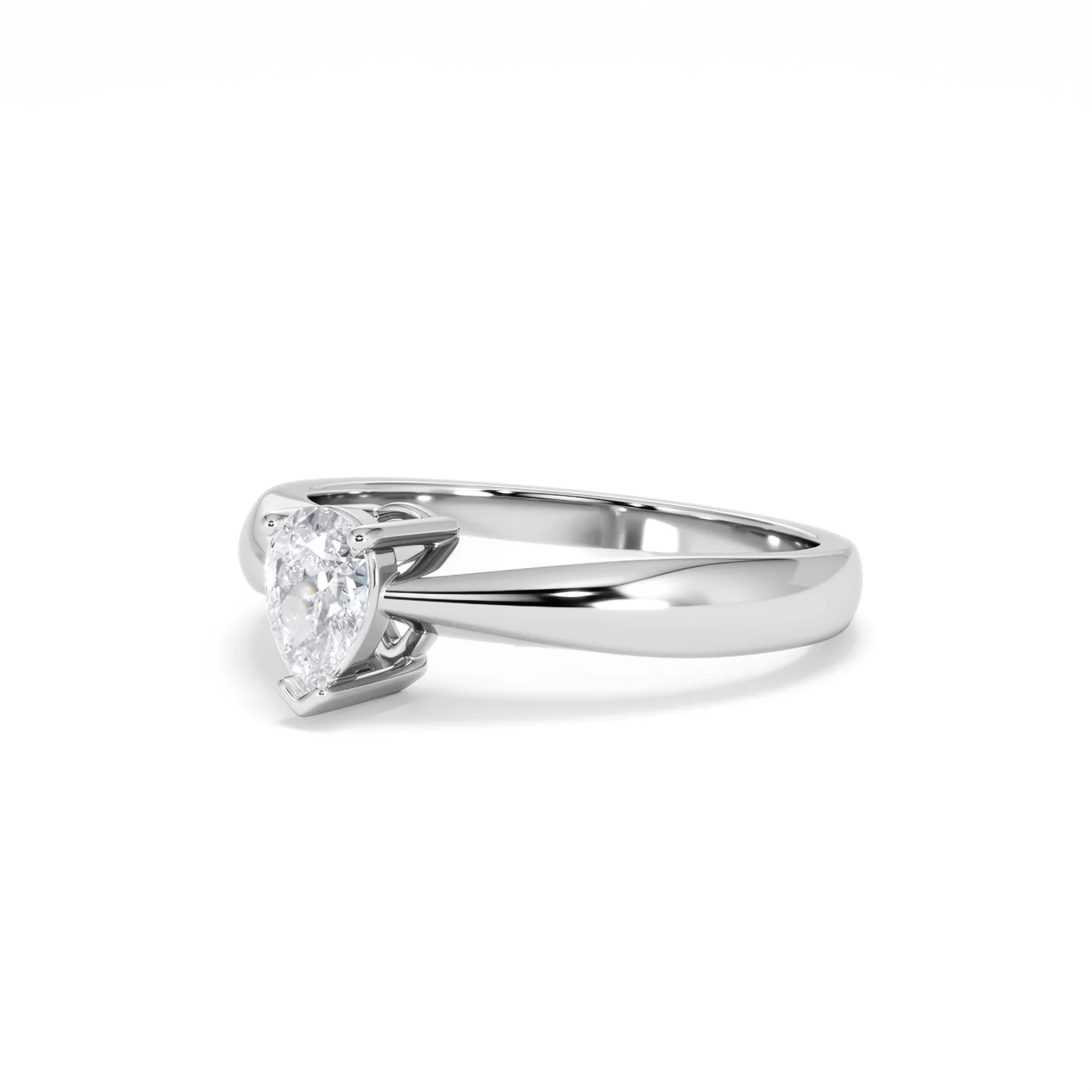 Naomi Pear Cut Lab Diamond Engagement Ring 0.50ct H/SI in 925 Silver - Image 82