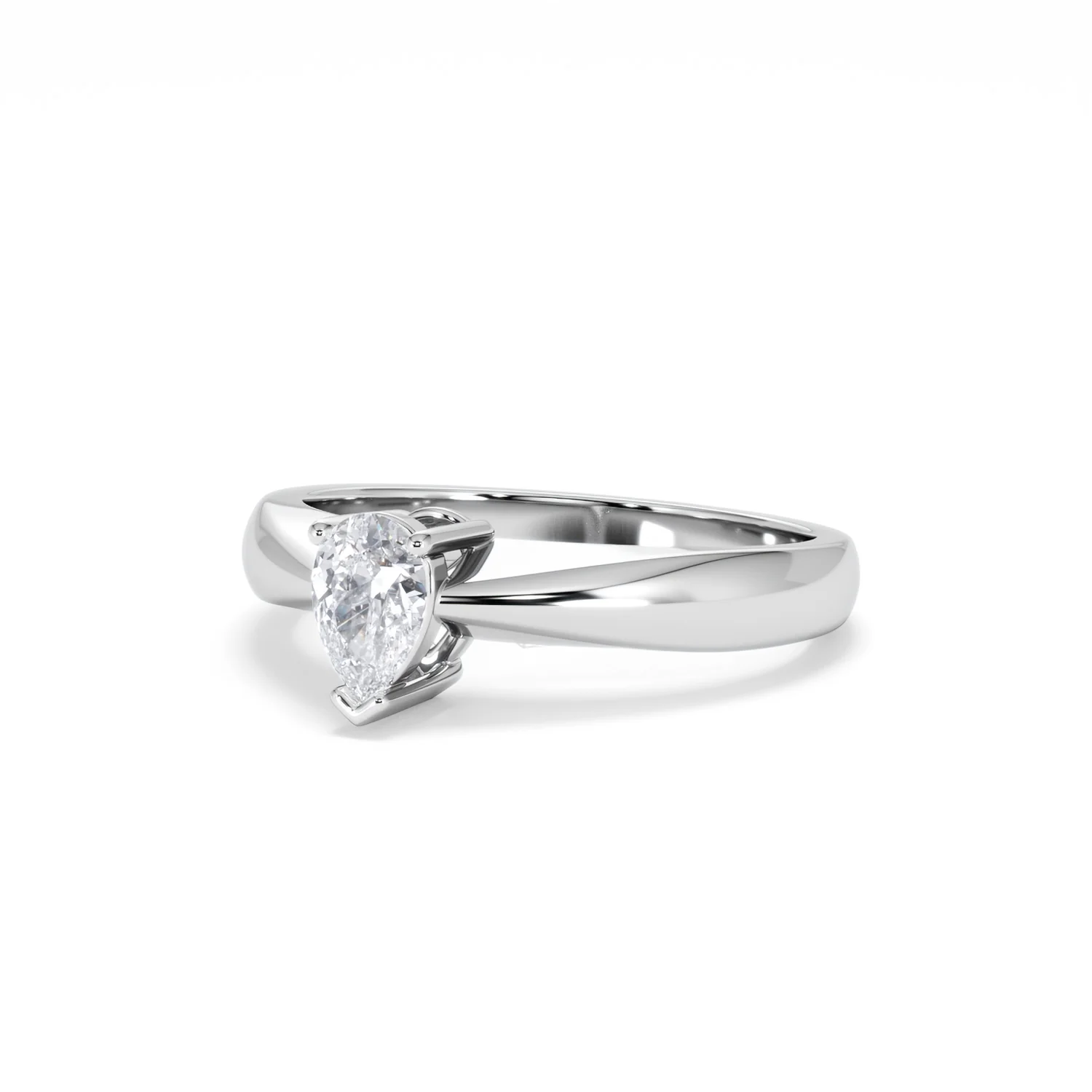 Naomi Pear Cut Lab Diamond Engagement Ring 0.50ct H/SI in 925 Silver - Image 84