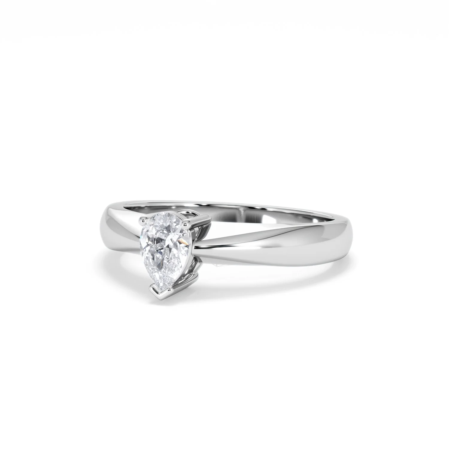 Naomi Pear Cut Lab Diamond Engagement Ring 0.50ct H/SI in 925 Silver - Image 85