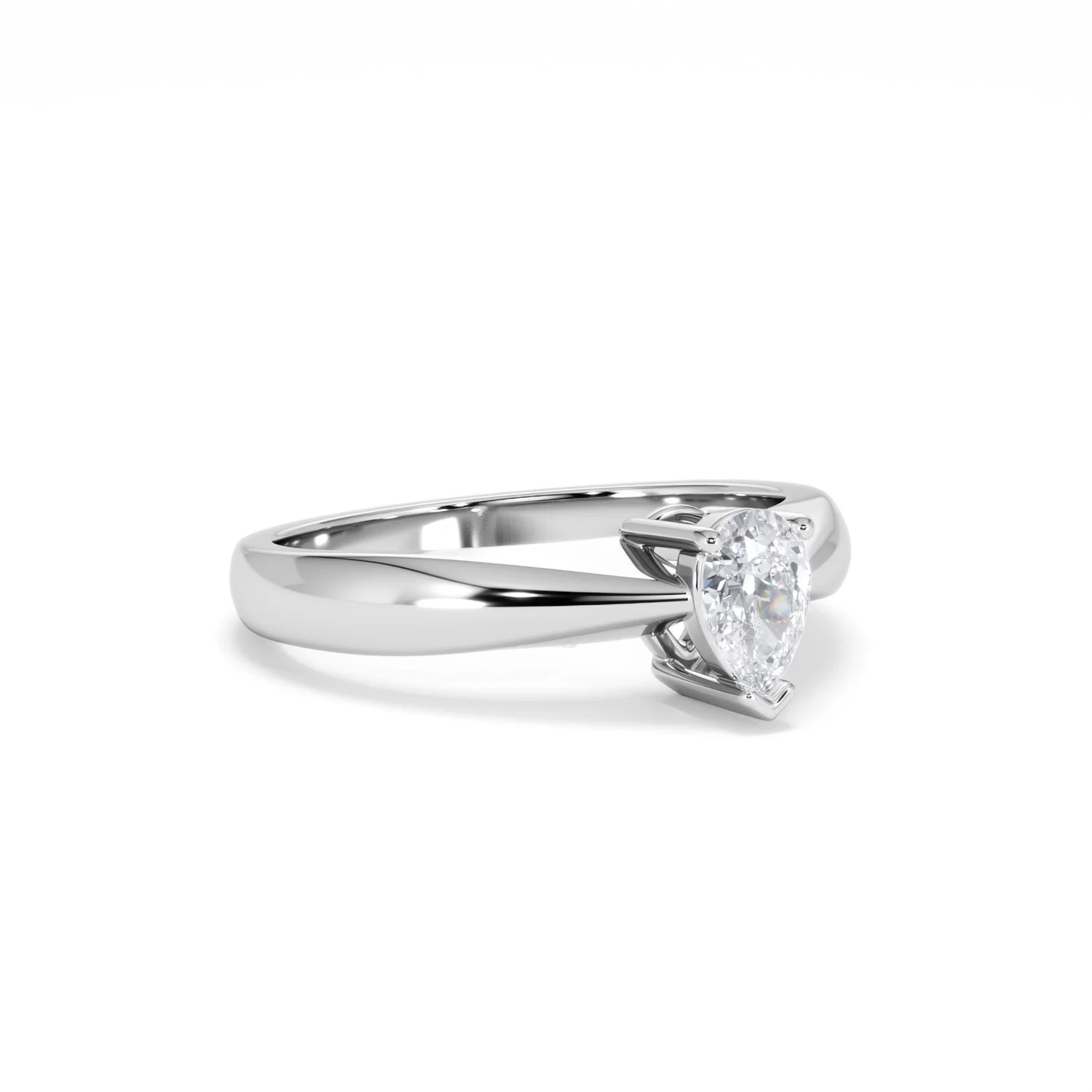 Naomi Pear Cut Lab Diamond Engagement Ring 0.50ct H/SI in 9k White Gold - Image 17