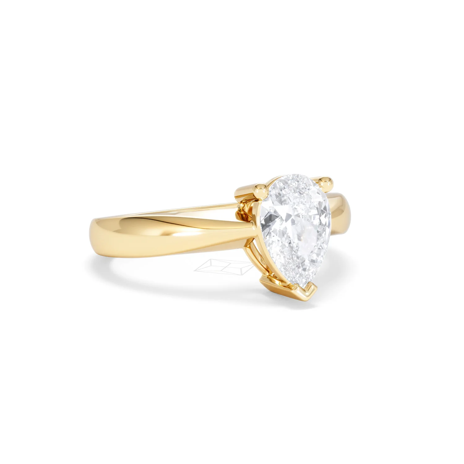 Naomi Pear Cut Lab Diamond Engagement Ring 1.00ct H/SI in 9k Gold - Image 16
