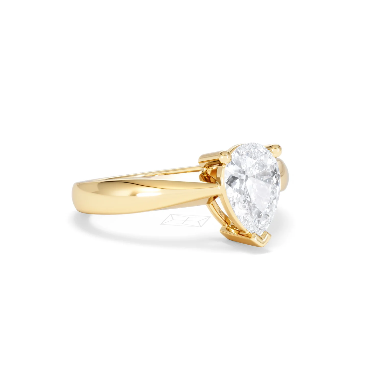 Naomi Pear Cut Lab Diamond Engagement Ring 1.00ct H/SI in 9k Gold - Image 17