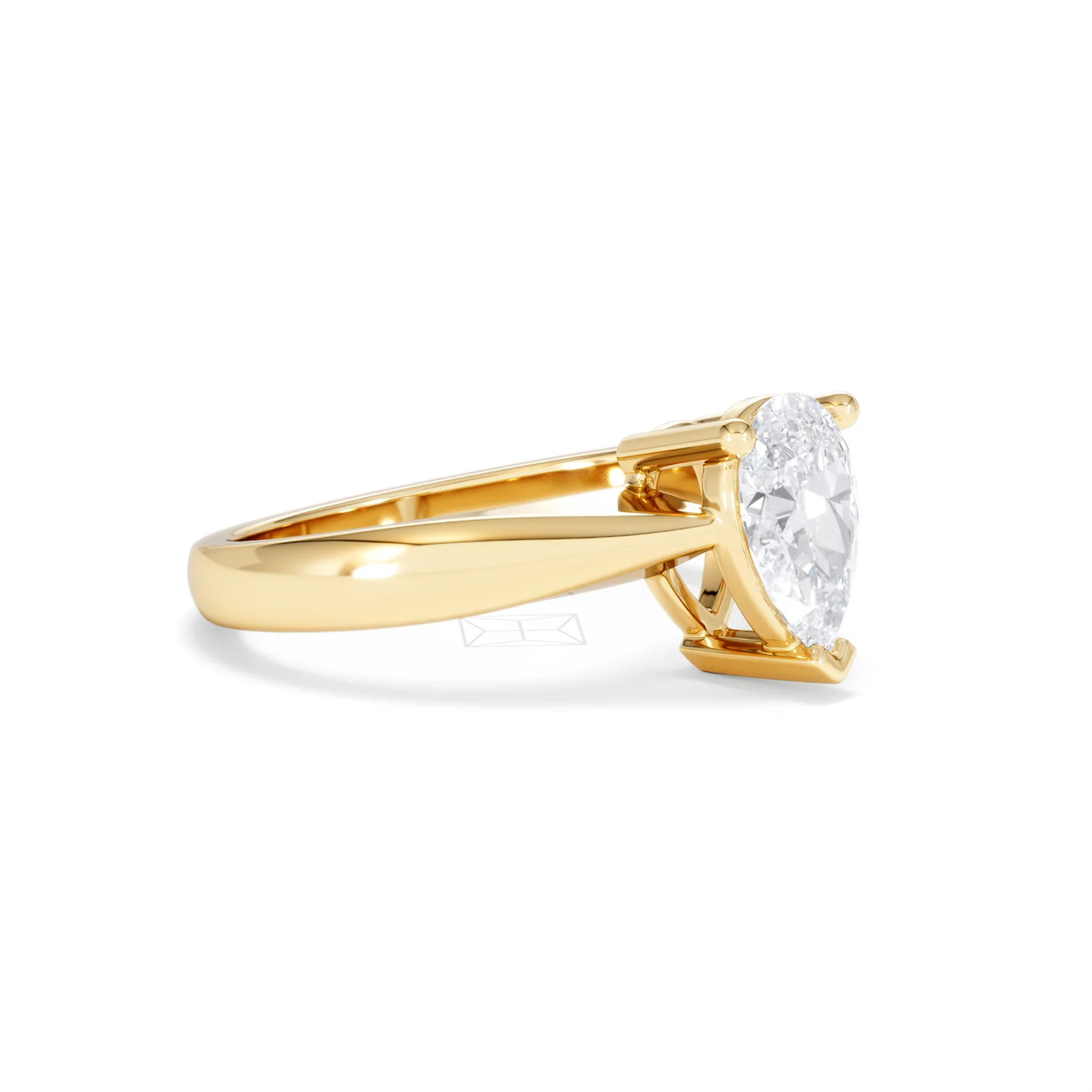 Naomi Pear Cut Lab Diamond Engagement Ring 1.00ct H/SI in 9k Gold - Image 21