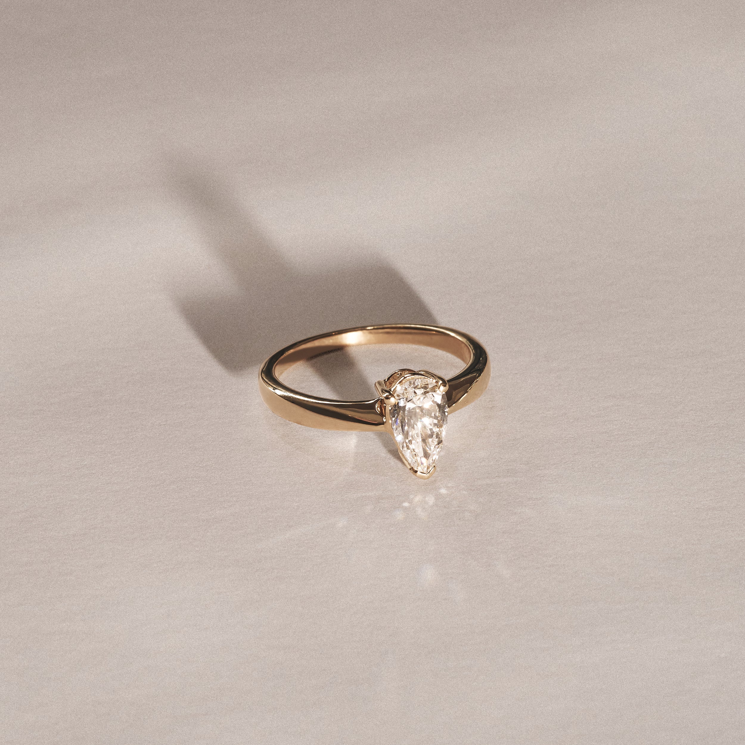 Naomi Pear Cut Lab Diamond Engagement Ring 1.00ct H/SI in 9k Gold - Image 6