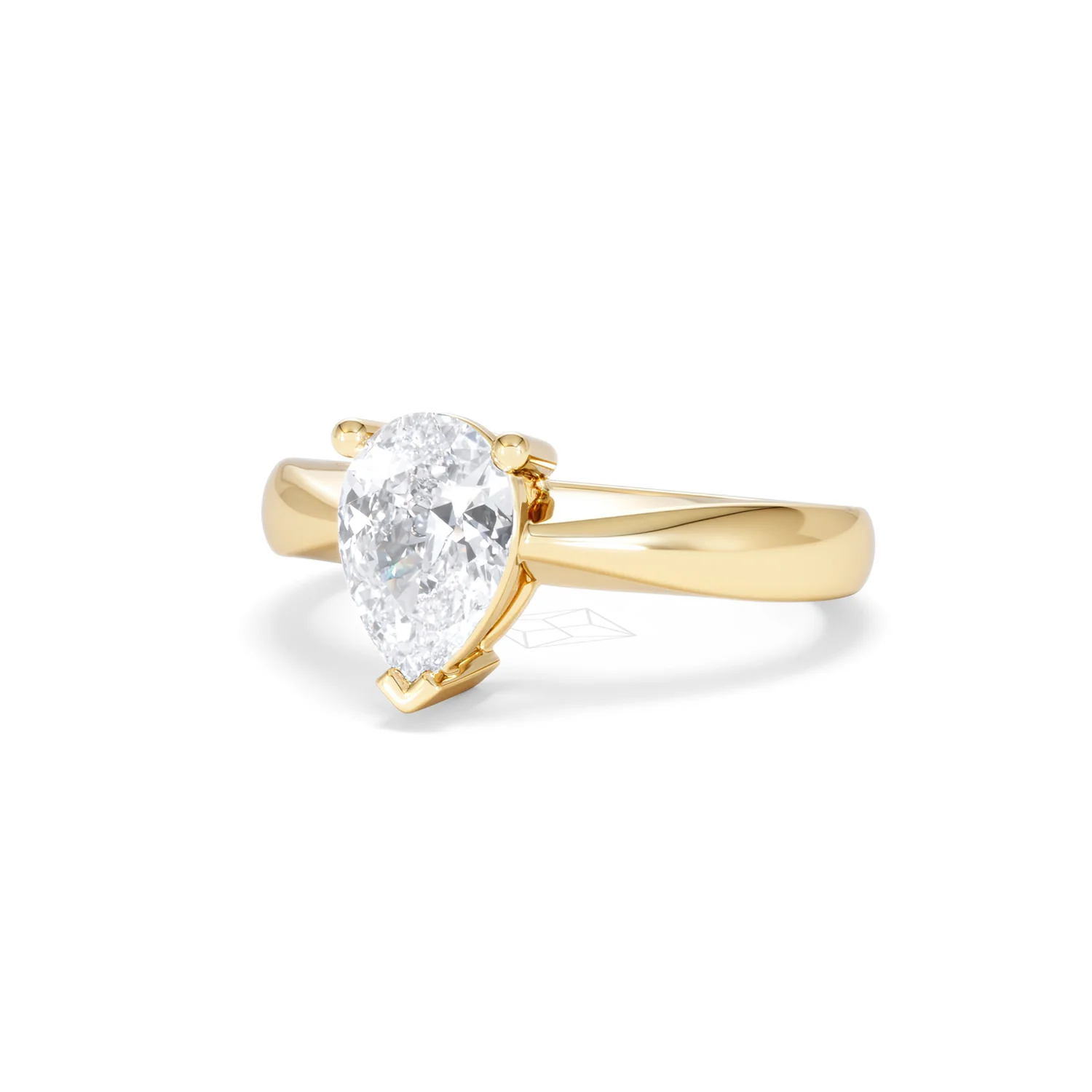 Naomi Pear Cut Lab Diamond Engagement Ring 1.00ct H/SI in 9k Gold - Image 85
