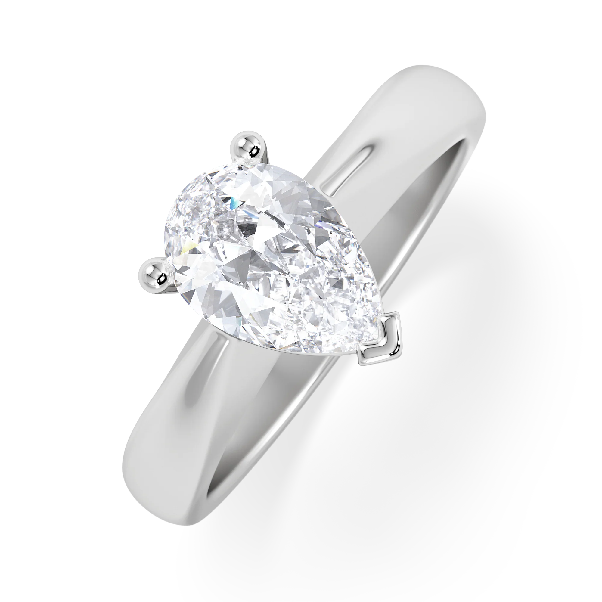 Naomi Pear Cut Lab Diamond Engagement Ring 1.00ct H/SI in 9k White Gold