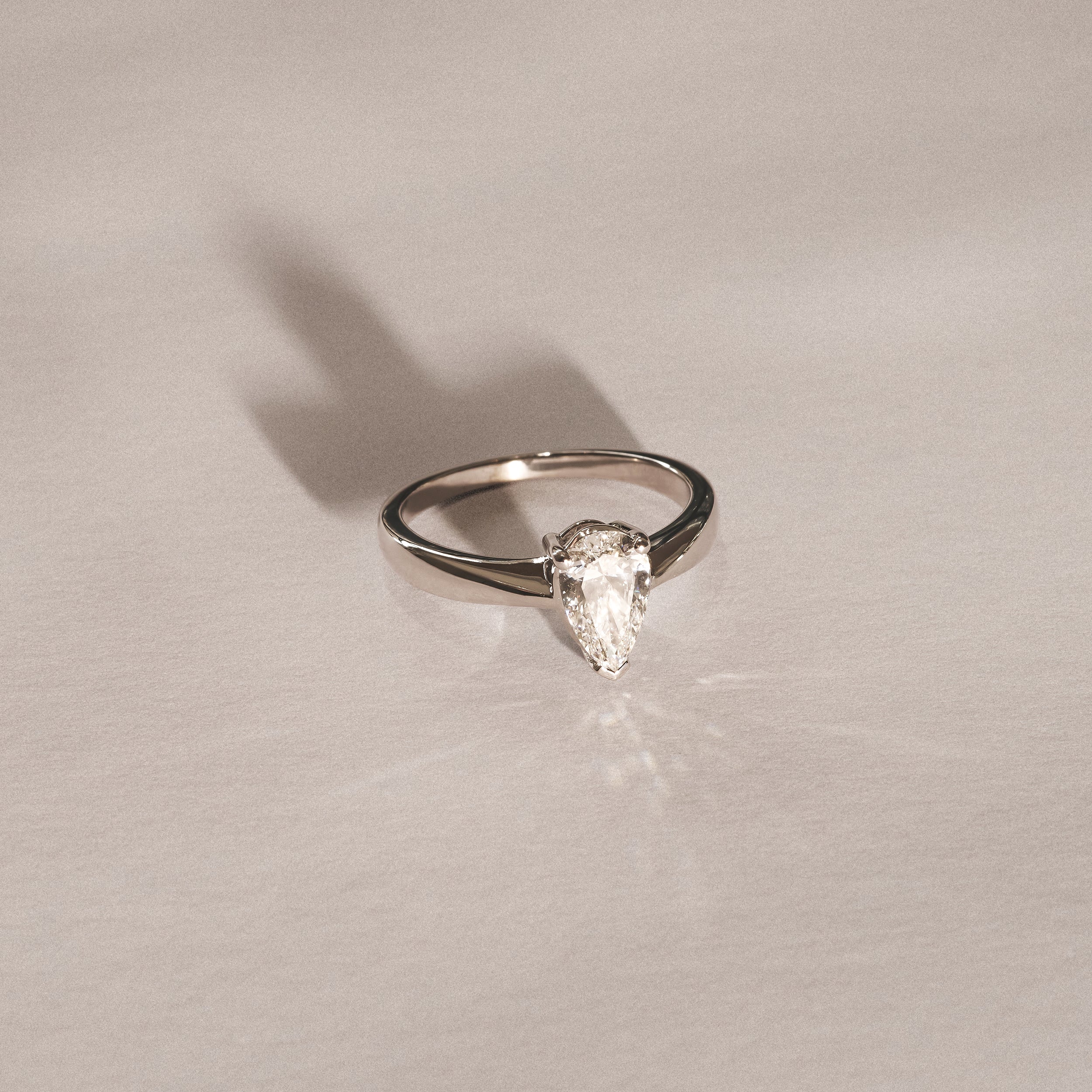 Naomi Pear Cut Lab Diamond Engagement Ring 1.00ct H/SI in 9k White Gold - Image 6