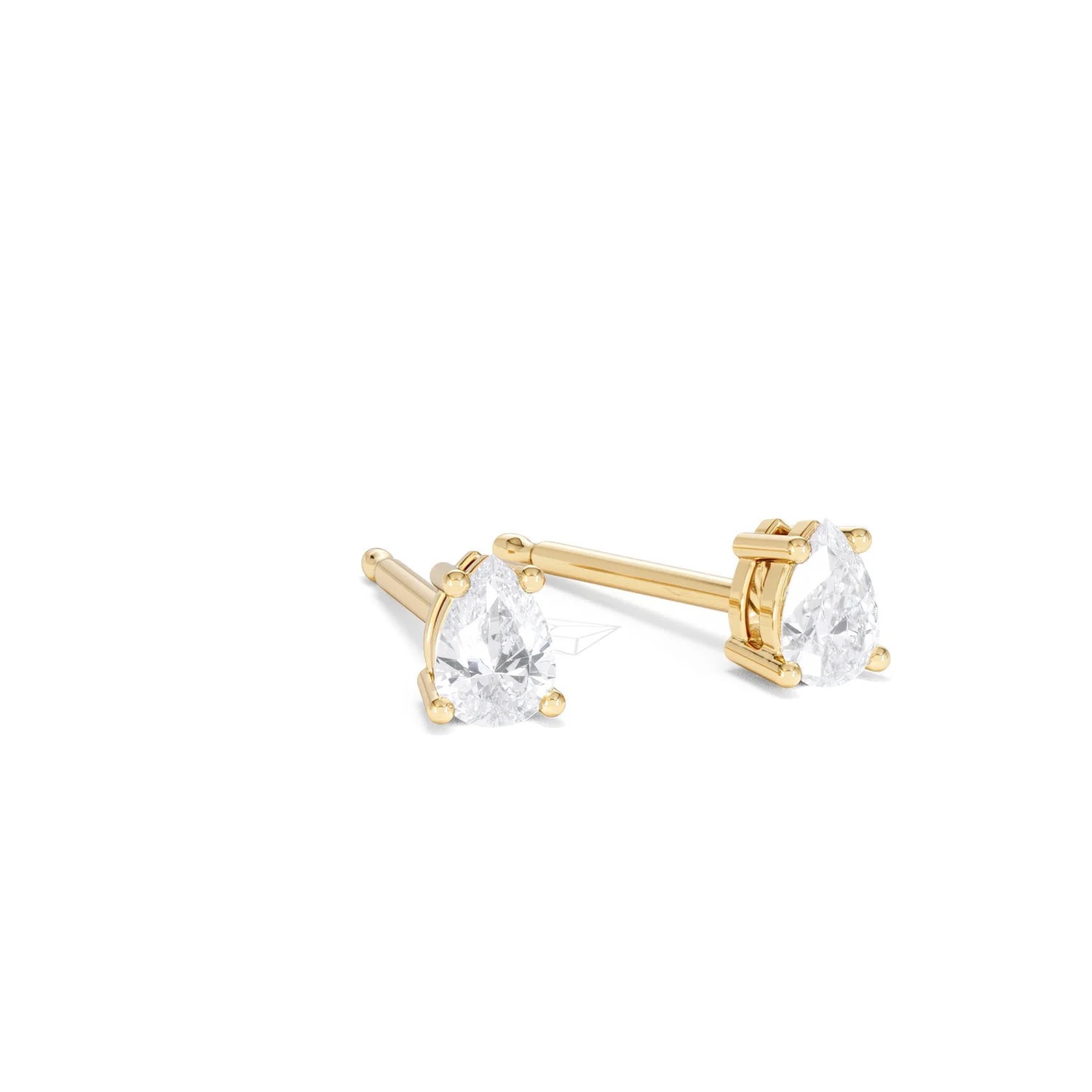 Naomi Pear Cut Lab Diamond Stud Earrings 0.30ct H/SI in 18k Gold Vermeil - Image 15