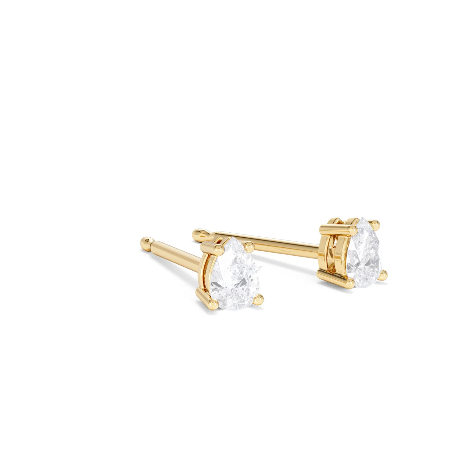 Naomi Pear Cut Lab Diamond Stud Earrings 0.30ct H/SI in 18k Gold Vermeil - Image 17