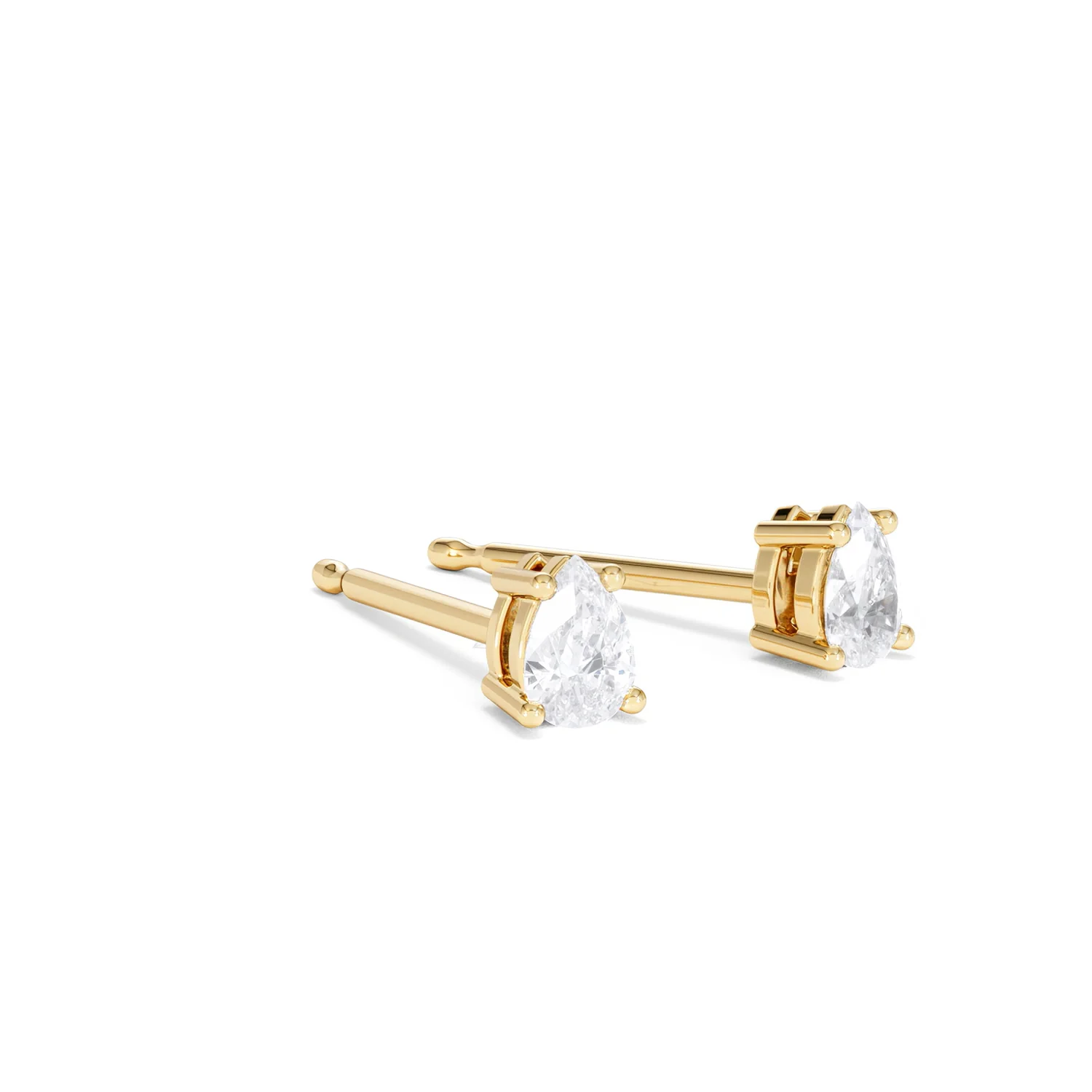 Naomi Pear Cut Lab Diamond Stud Earrings 0.30ct H/SI in 18k Gold Vermeil - Image 18