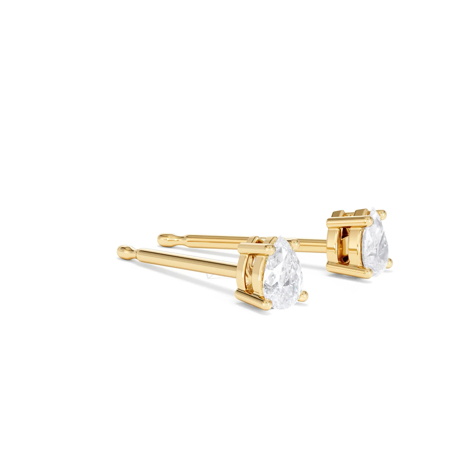 Naomi Pear Cut Lab Diamond Stud Earrings 0.30ct H/SI in 18k Gold Vermeil - Image 21