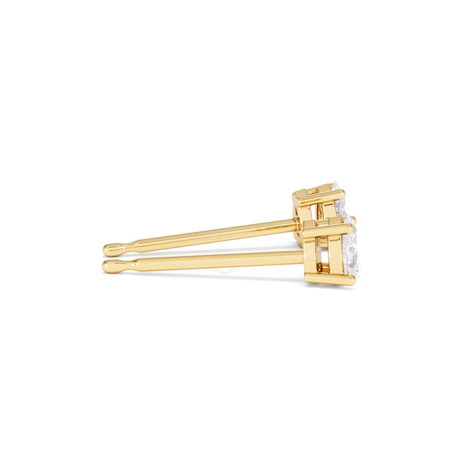 Naomi Pear Cut Lab Diamond Stud Earrings 0.30ct H/SI in 18k Gold Vermeil - Image 30