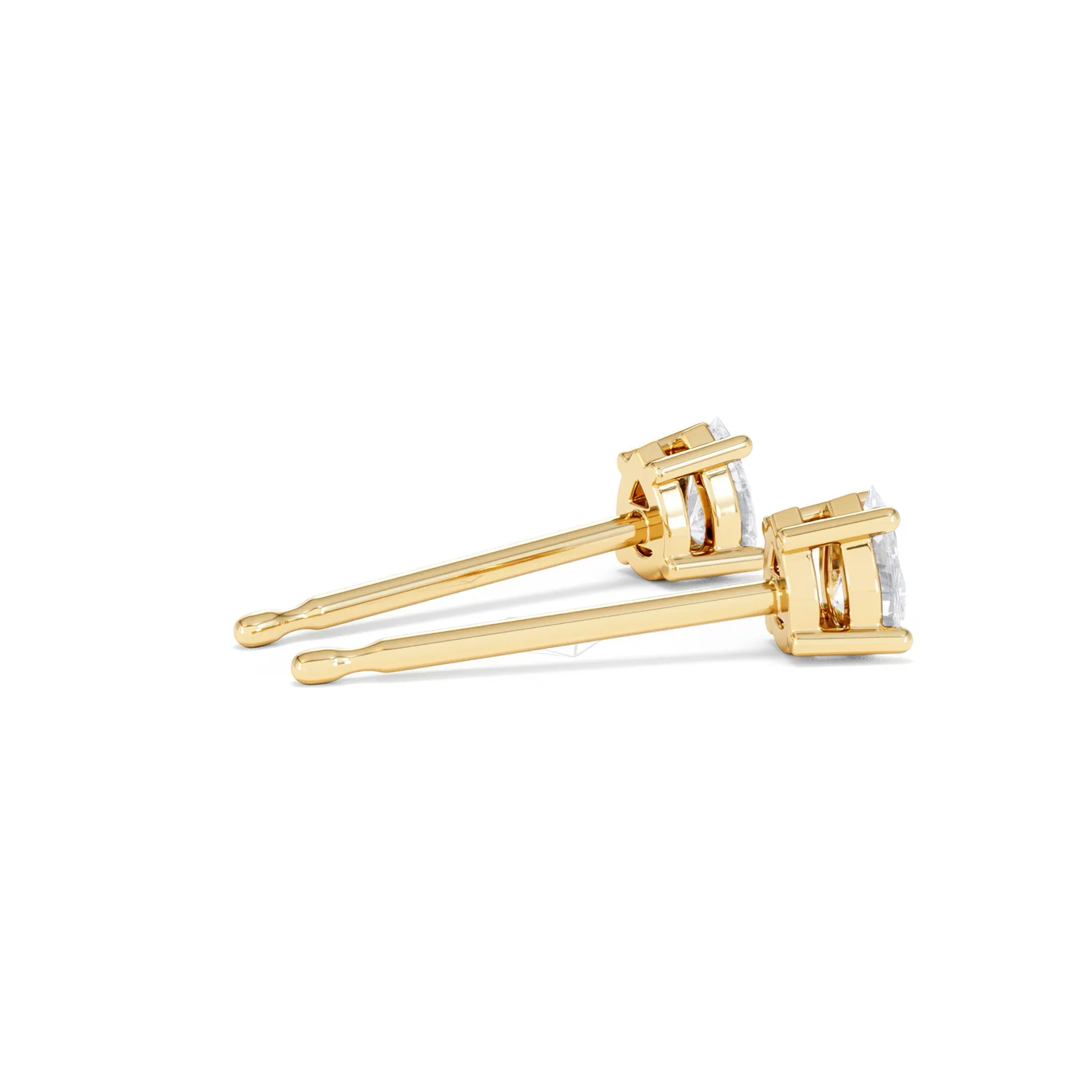 Naomi Pear Cut Lab Diamond Stud Earrings 0.30ct H/SI in 18k Gold Vermeil - Image 35