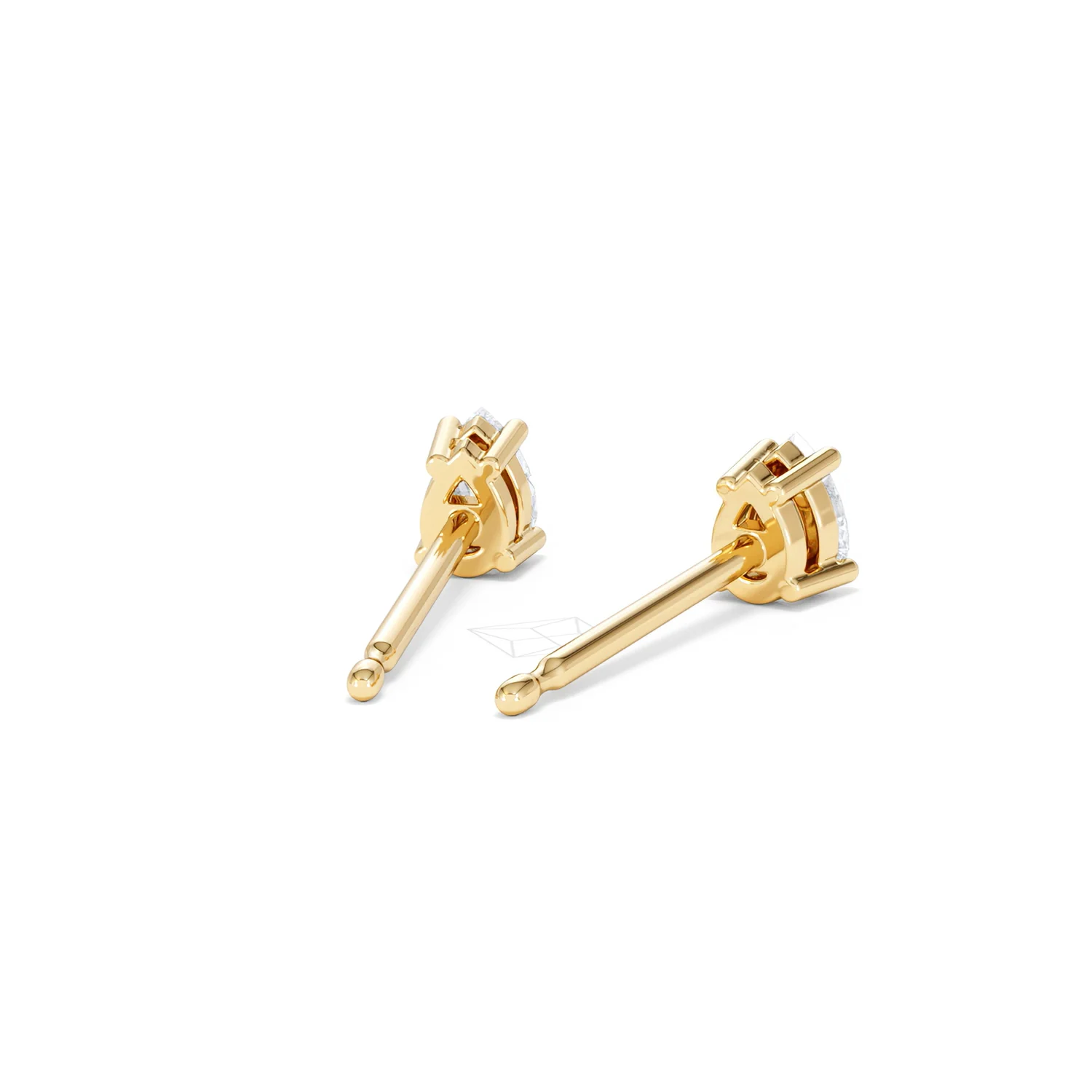 Naomi Pear Cut Lab Diamond Stud Earrings 0.30ct H/SI in 18k Gold Vermeil - Image 45