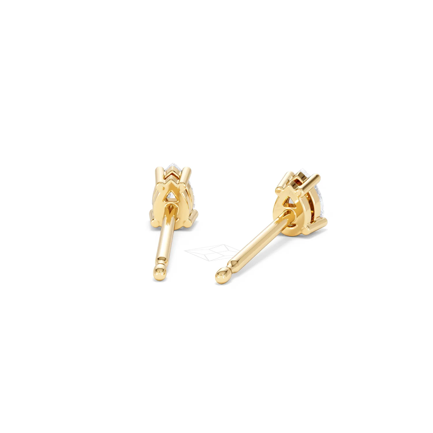 Naomi Pear Cut Lab Diamond Stud Earrings 0.30ct H/SI in 18k Gold Vermeil - Image 47