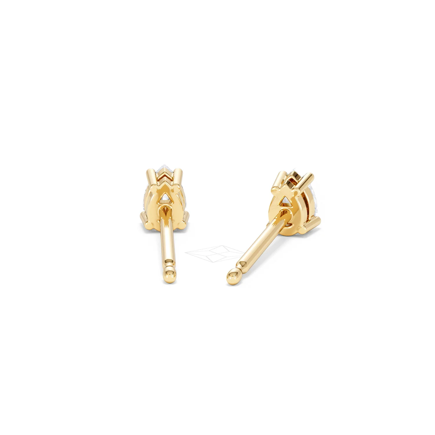 Naomi Pear Cut Lab Diamond Stud Earrings 0.30ct H/SI in 18k Gold Vermeil - Image 48