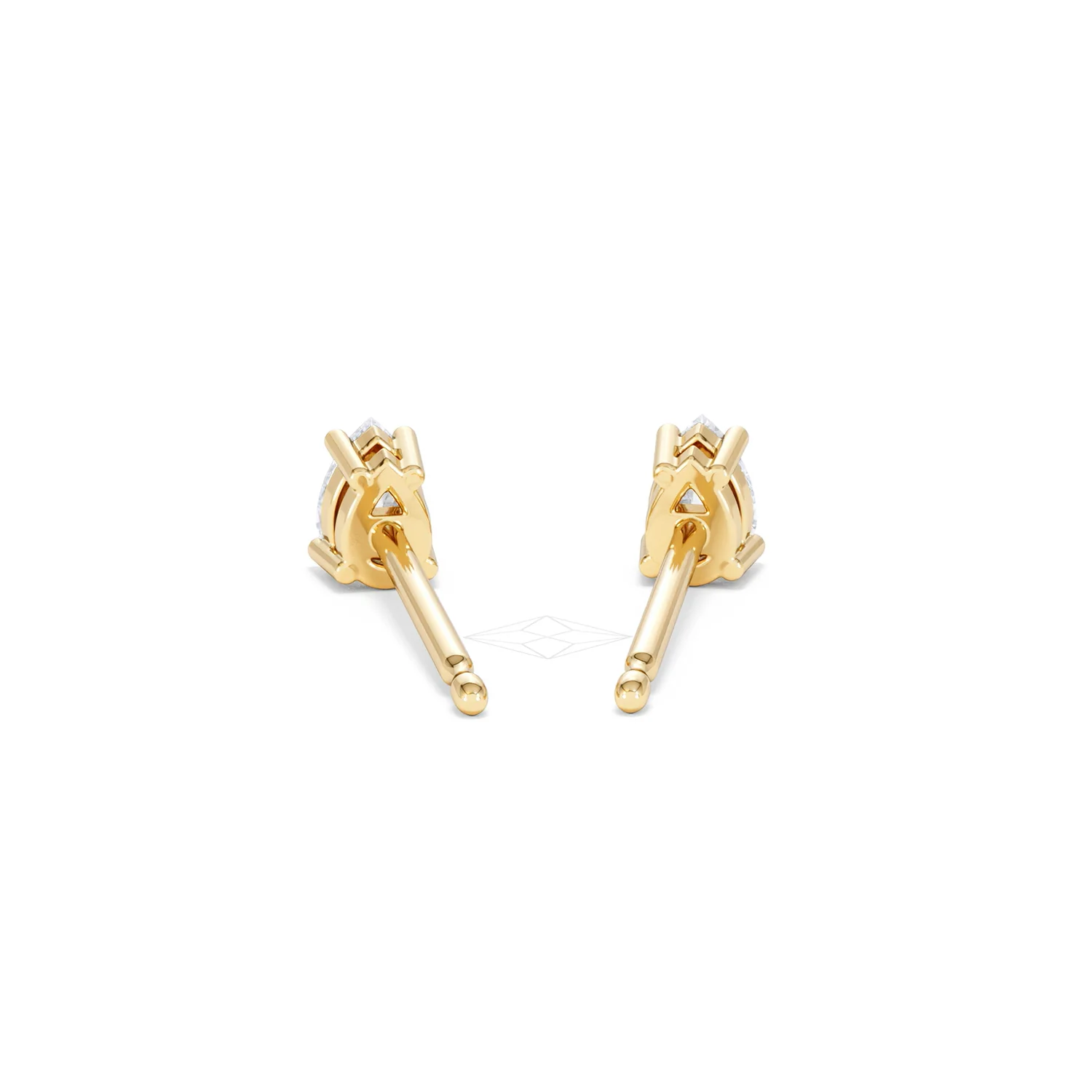 Naomi Pear Cut Lab Diamond Stud Earrings 0.30ct H/SI in 18k Gold Vermeil - Image 50