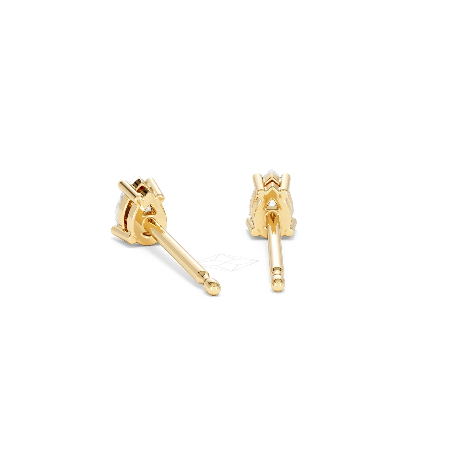 Naomi Pear Cut Lab Diamond Stud Earrings 0.30ct H/SI in 18k Gold Vermeil - Image 52