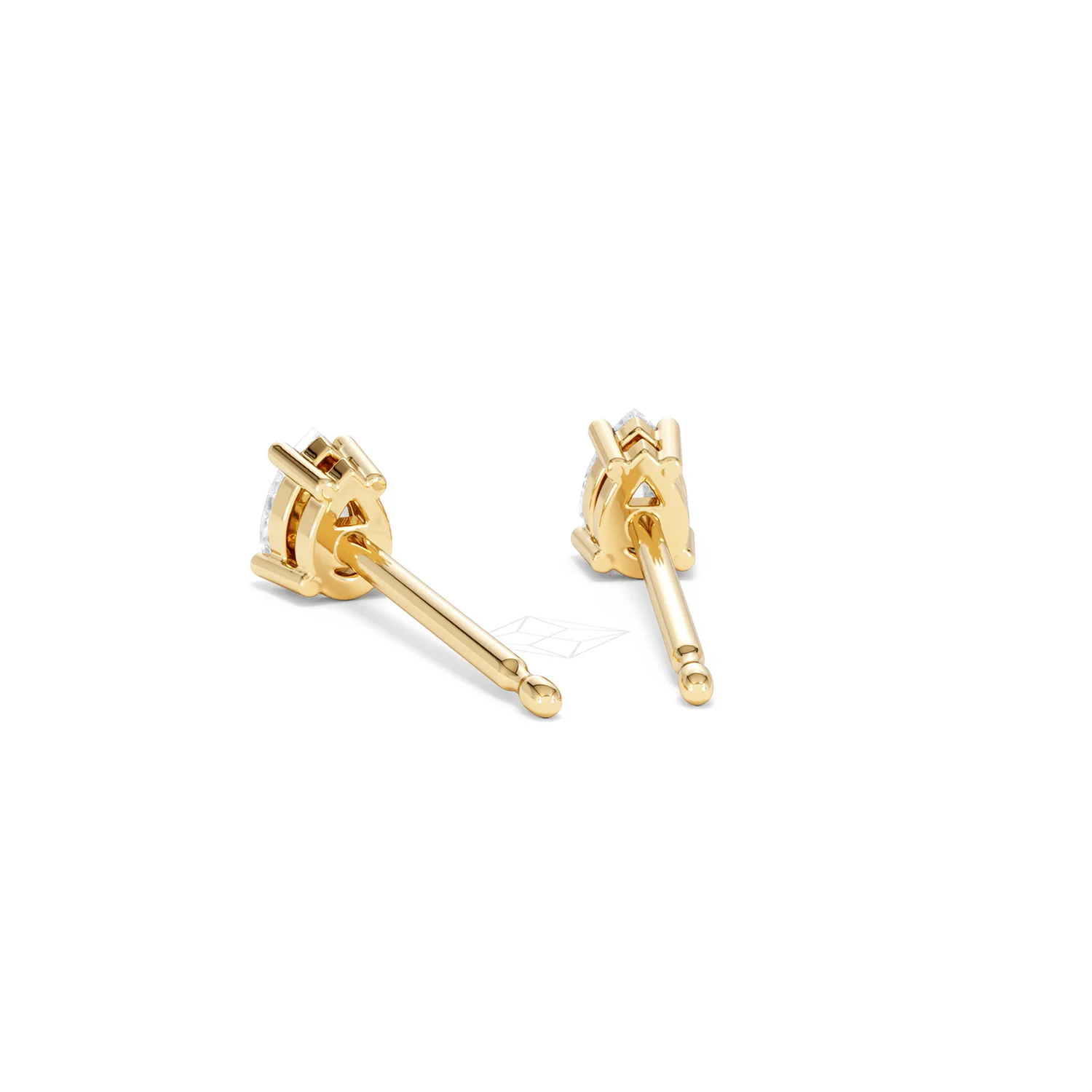 Naomi Pear Cut Lab Diamond Stud Earrings 0.30ct H/SI in 18k Gold Vermeil - Image 53