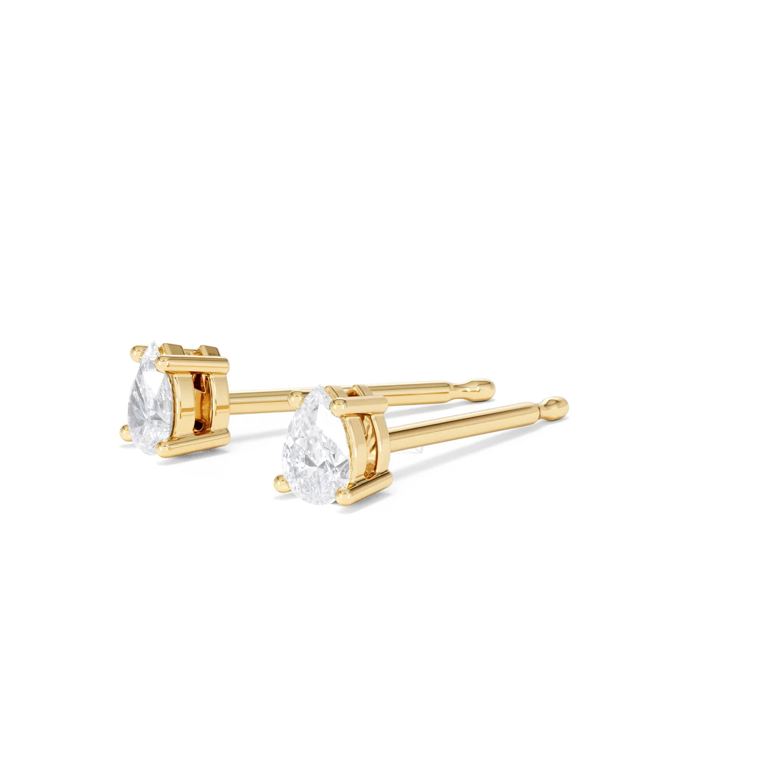 Naomi Pear Cut Lab Diamond Stud Earrings 0.30ct H/SI in 18k Gold Vermeil - Image 79
