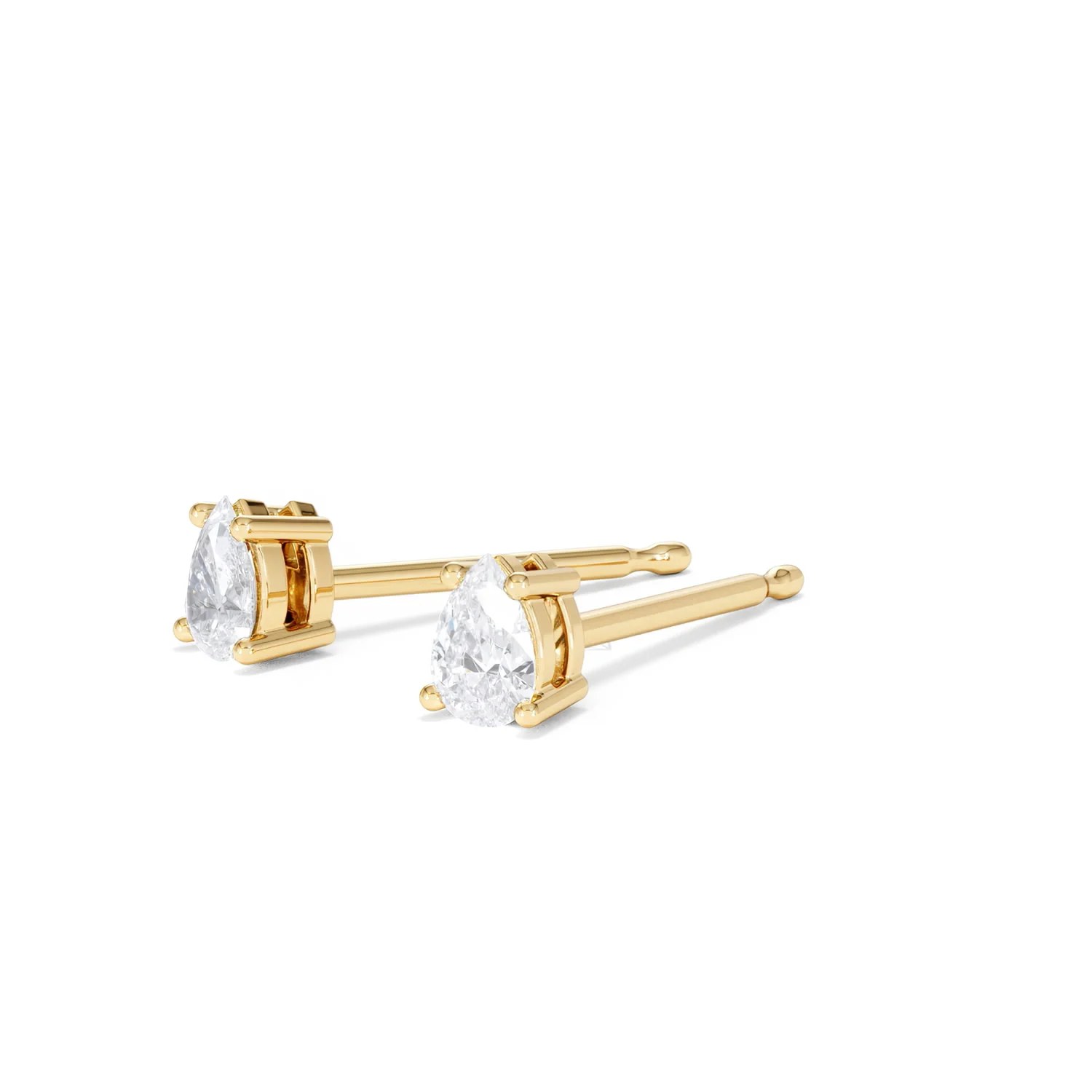 Naomi Pear Cut Lab Diamond Stud Earrings 0.30ct H/SI in 18k Gold Vermeil - Image 80