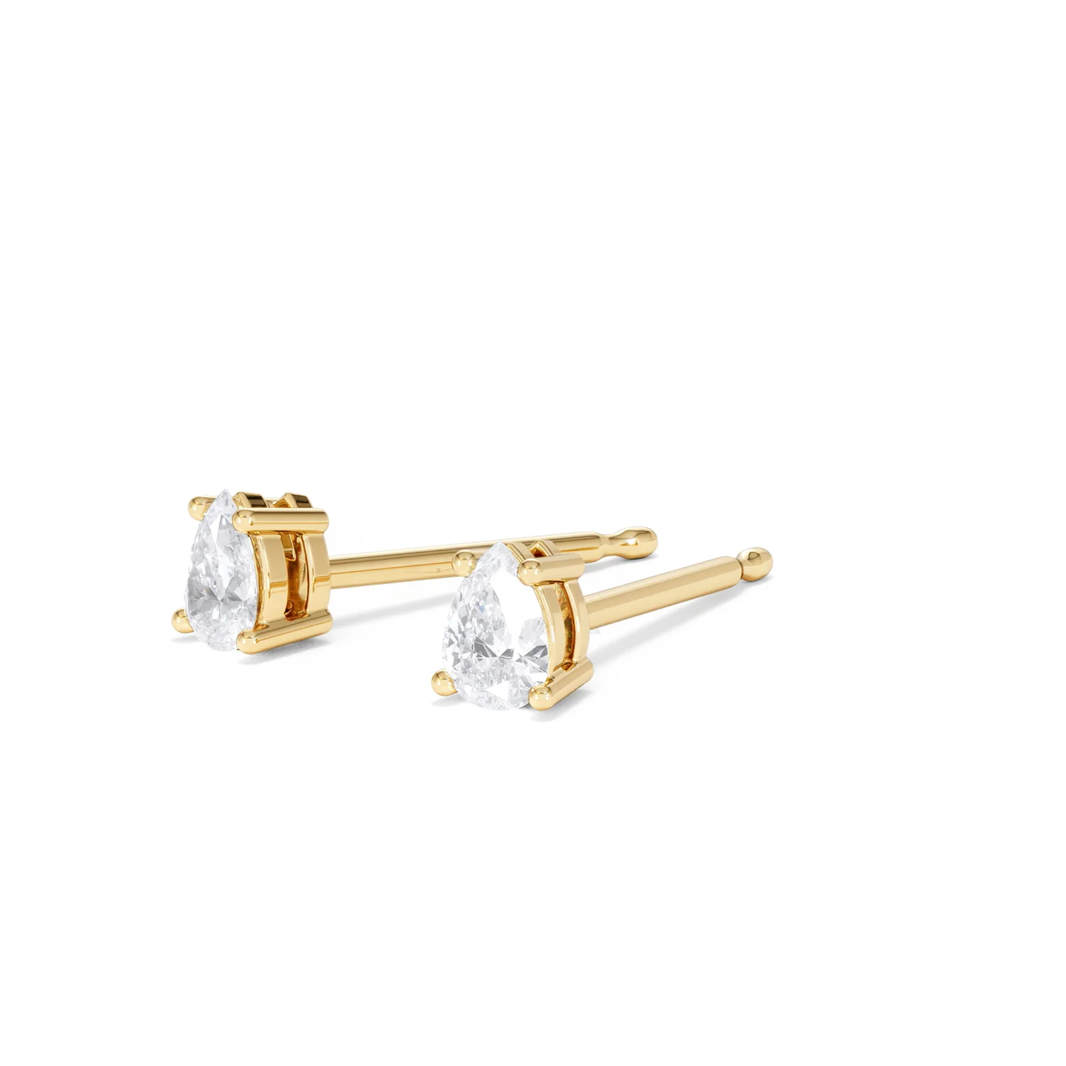 Naomi Pear Cut Lab Diamond Stud Earrings 0.30ct H/SI in 18k Gold Vermeil - Image 81