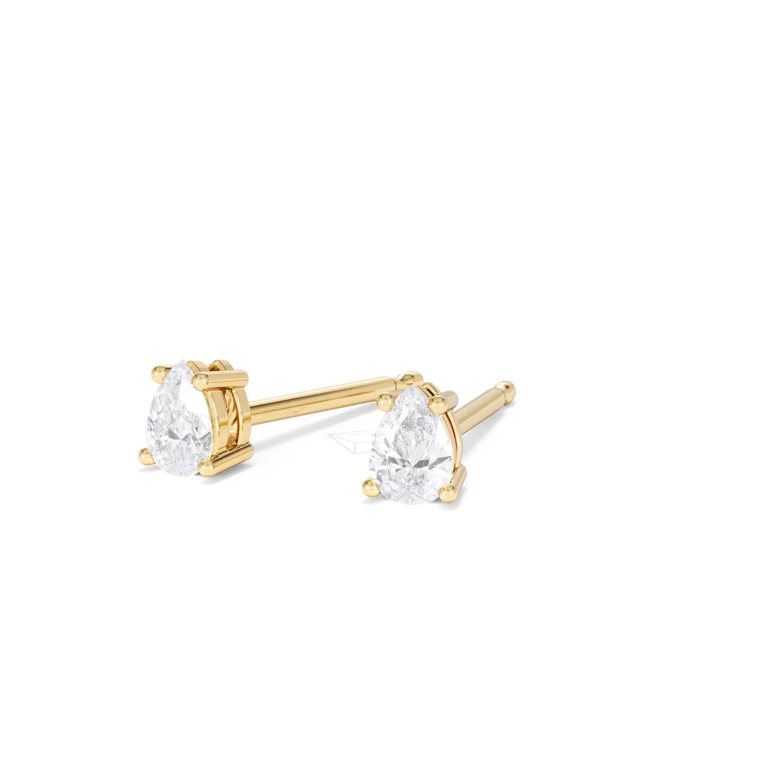 Naomi Pear Cut Lab Diamond Stud Earrings 0.30ct H/SI in 18k Gold Vermeil - Image 84