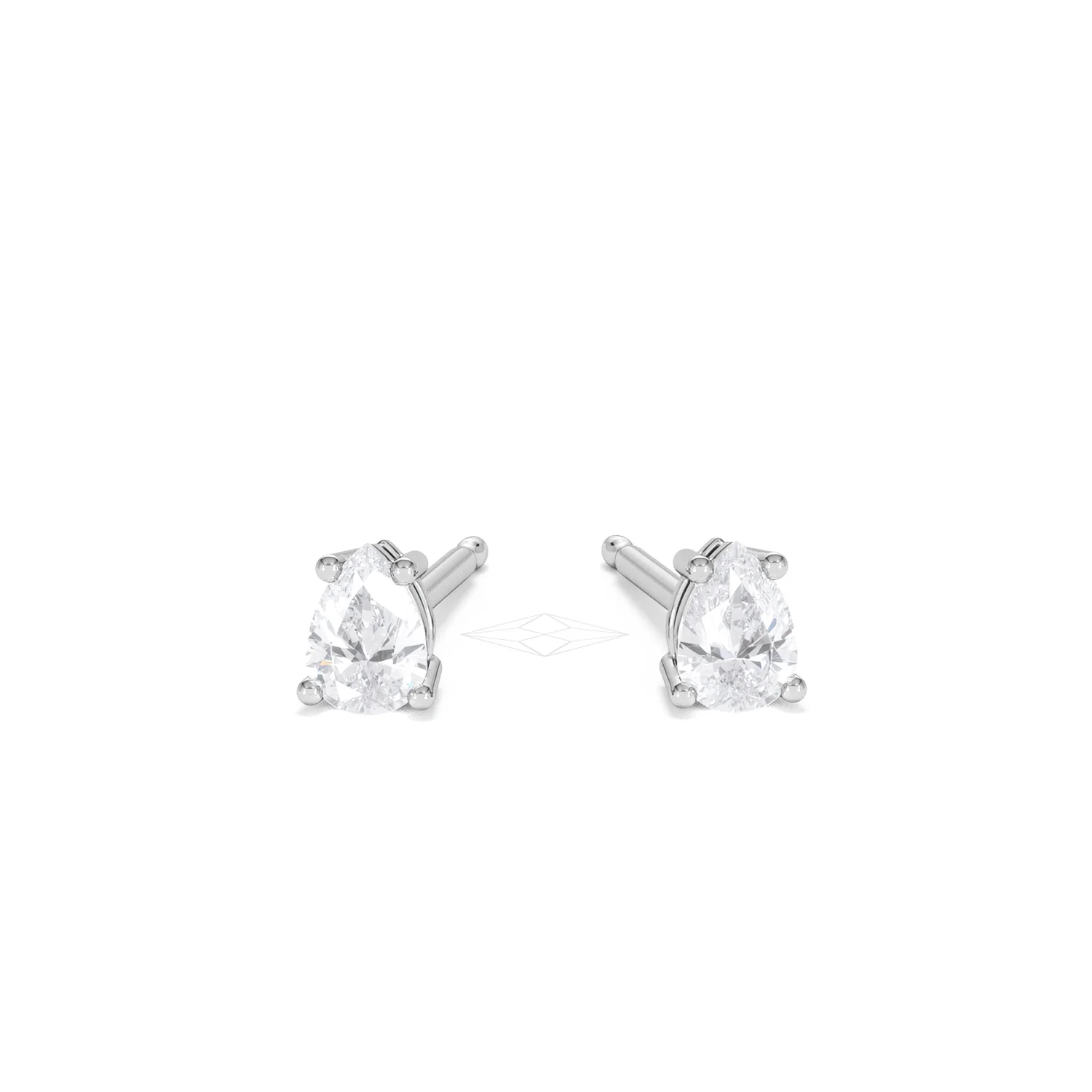 Naomi Pear Cut Lab Diamond Stud Earrings 0.30ct H/SI in 925 Silver - Image 10