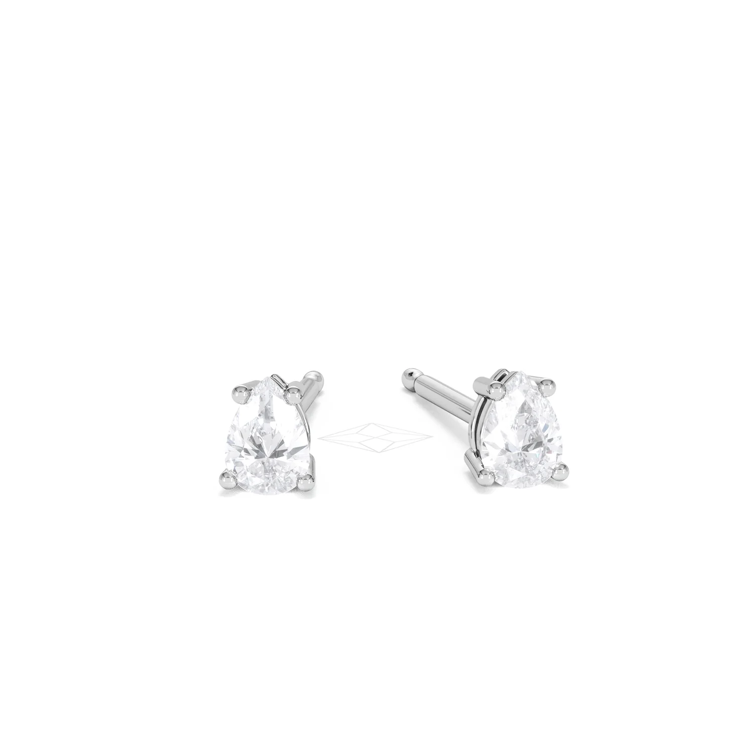 Naomi Pear Cut Lab Diamond Stud Earrings 0.30ct H/SI in 925 Silver - Image 11