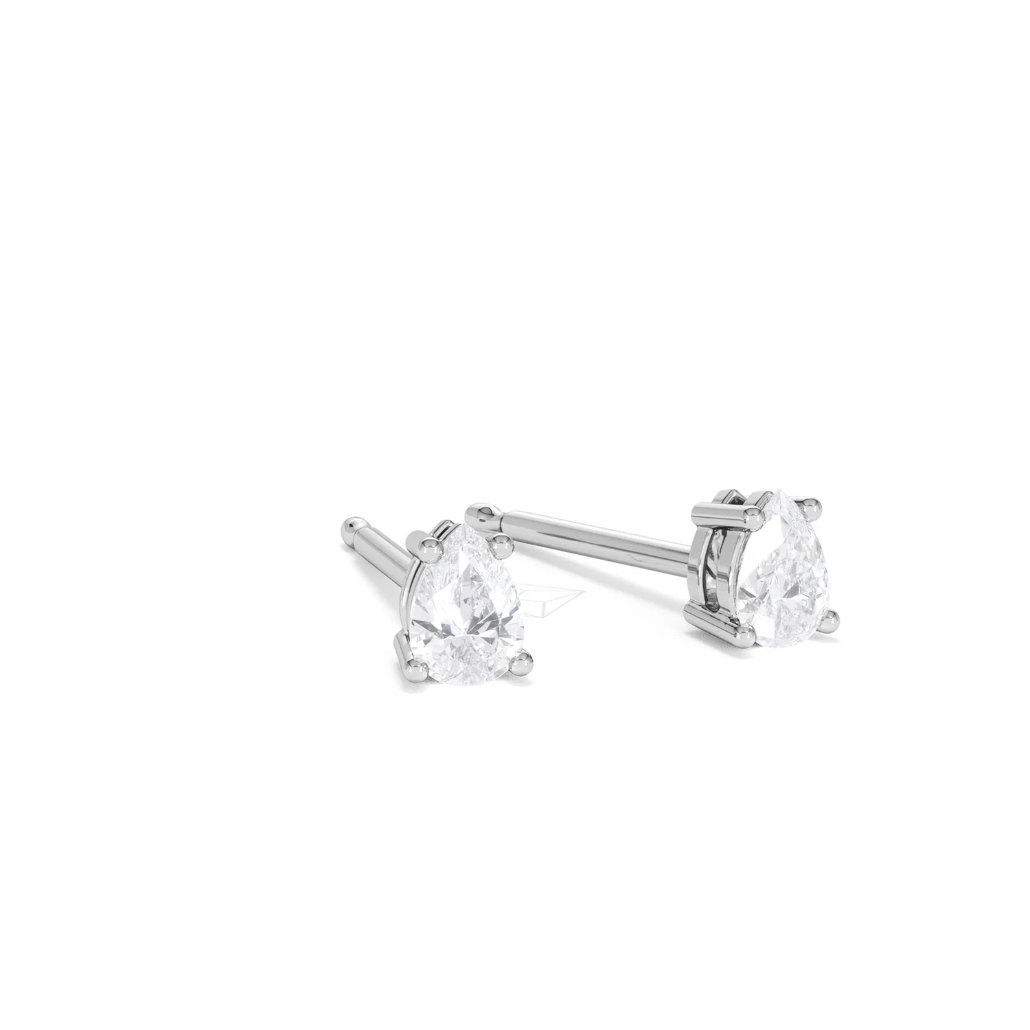 Naomi Pear Cut Lab Diamond Stud Earrings 0.30ct H/SI in 925 Silver - Image 15