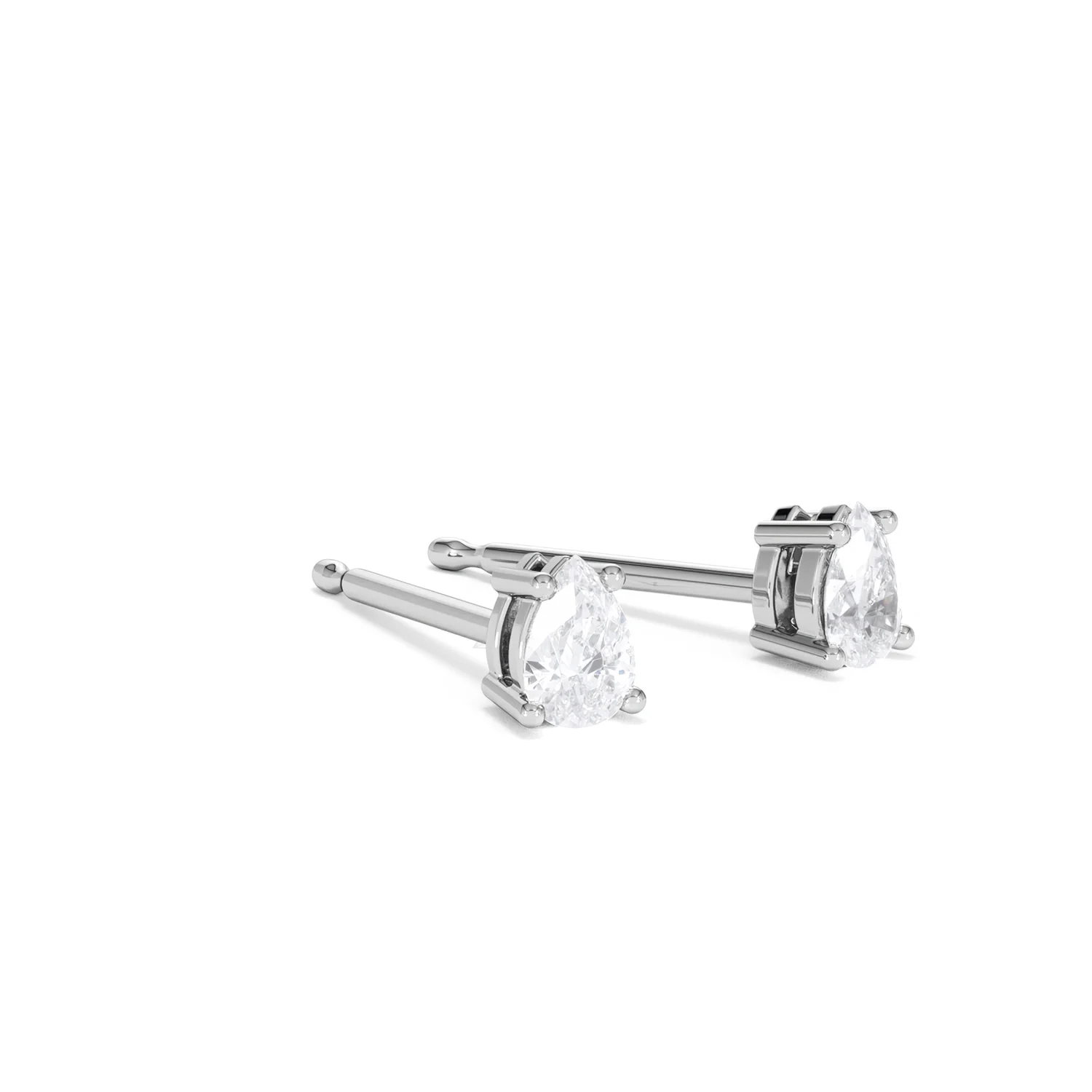 Naomi Pear Cut Lab Diamond Stud Earrings 0.30ct H/SI in 925 Silver - Image 18