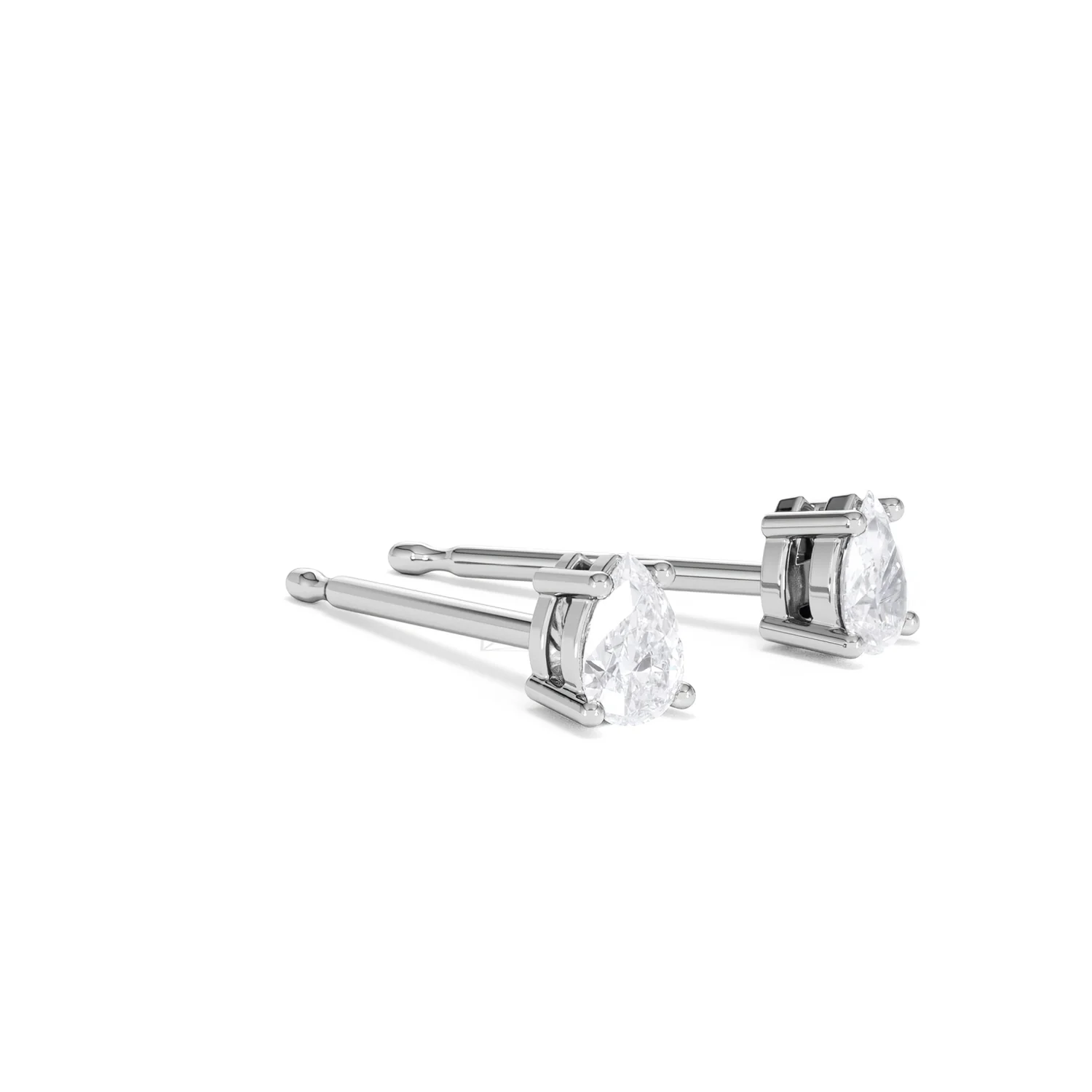 Naomi Pear Cut Lab Diamond Stud Earrings 0.30ct H/SI in 925 Silver - Image 20