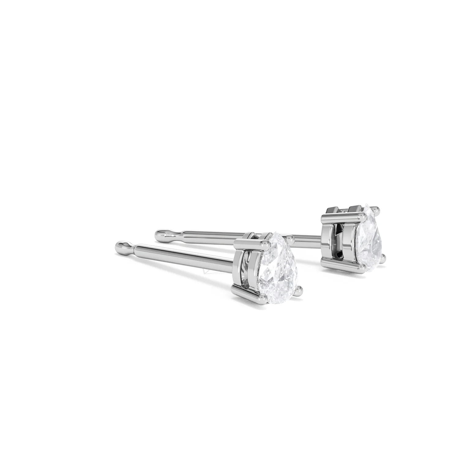 Naomi Pear Cut Lab Diamond Stud Earrings 0.30ct H/SI in 925 Silver - Image 21