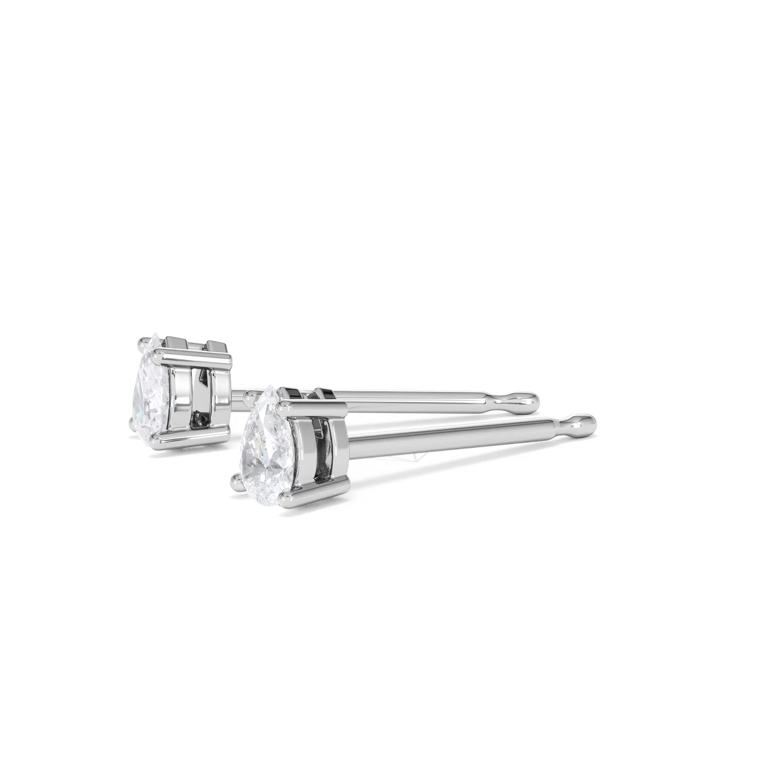 Naomi Pear Cut Lab Diamond Stud Earrings 0.30ct H/SI in 925 Silver - Image 76