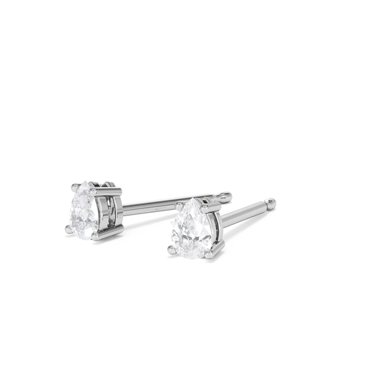 Naomi Pear Cut Lab Diamond Stud Earrings 0.30ct H/SI in 925 Silver - Image 82