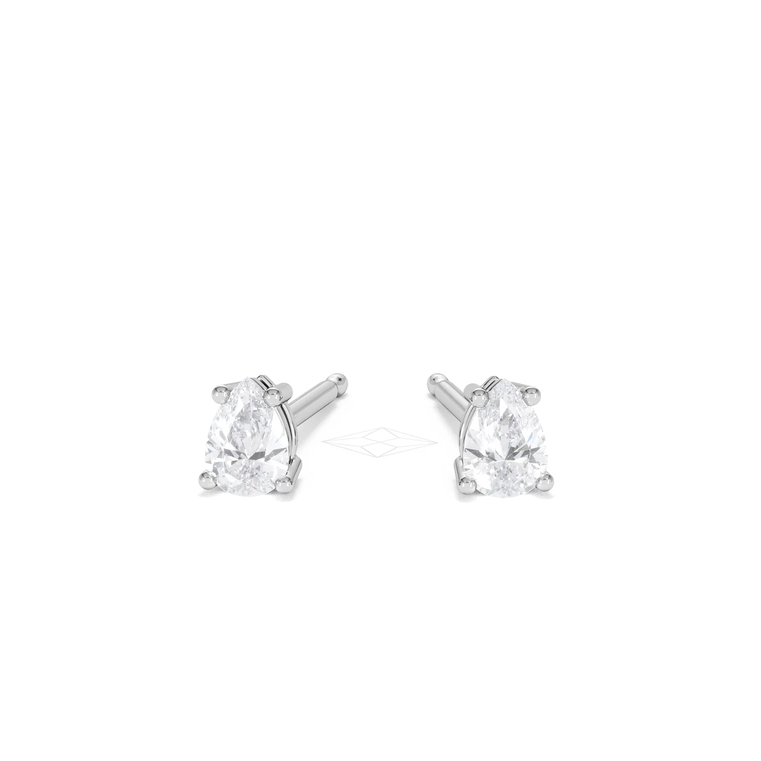 Naomi Pear Cut Lab Diamond Stud Earrings 0.30ct H/SI in 925 Silver - Image 89