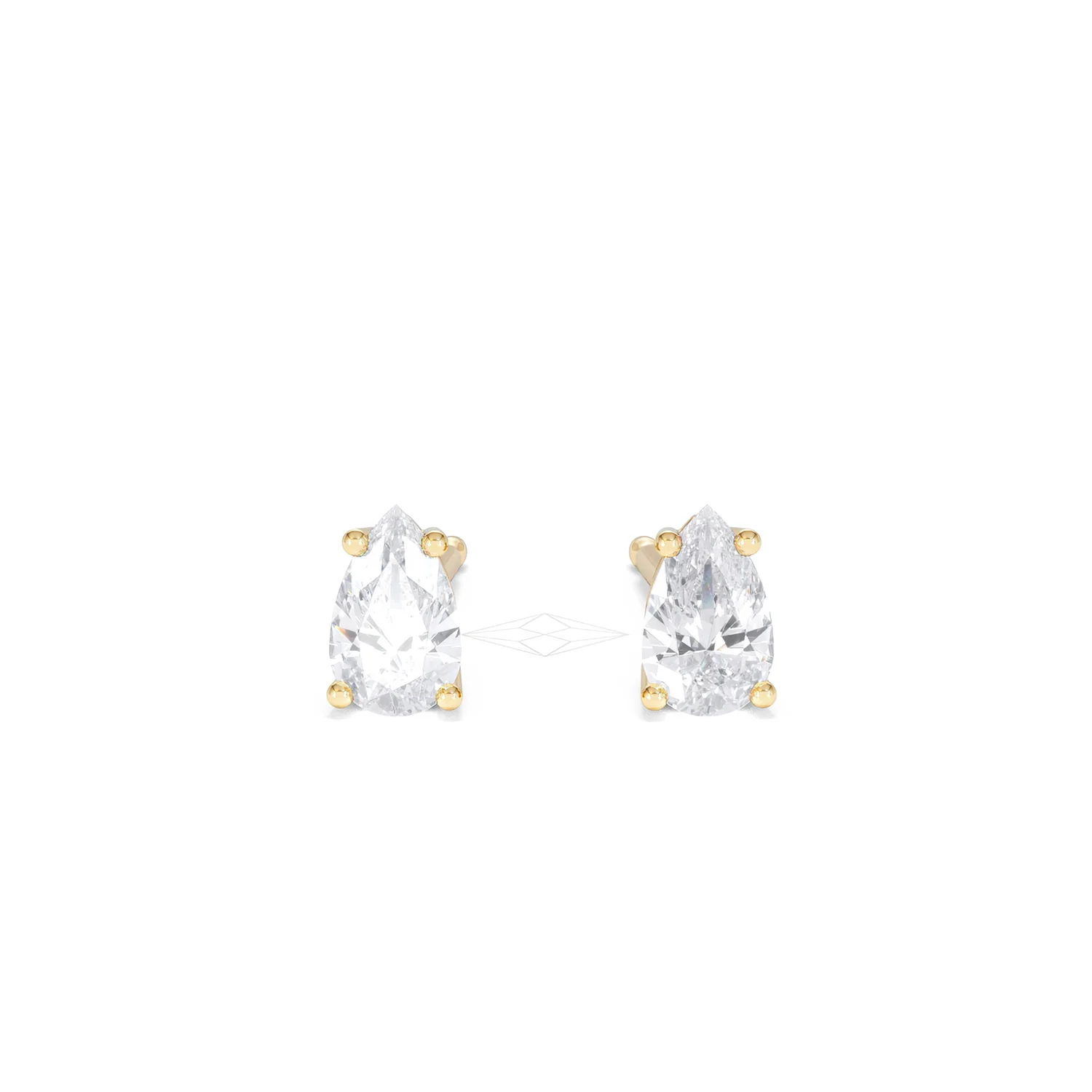 Naomi Pear Cut Lab Diamond Stud Earrings 0.50ct H/SI in 9K Gold - Image 10