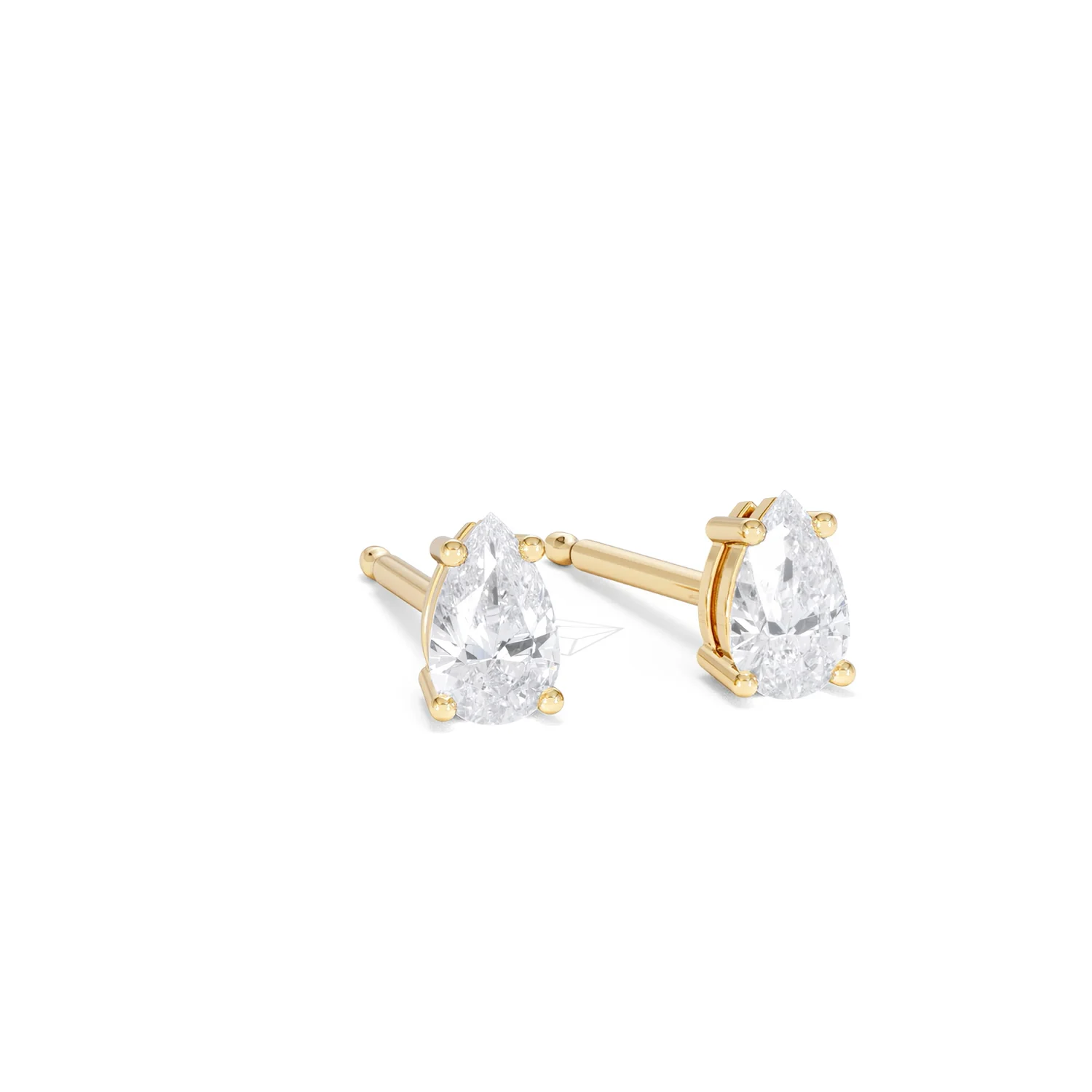 Naomi Pear Cut Lab Diamond Stud Earrings 0.50ct H/SI in 9K Gold - Image 14