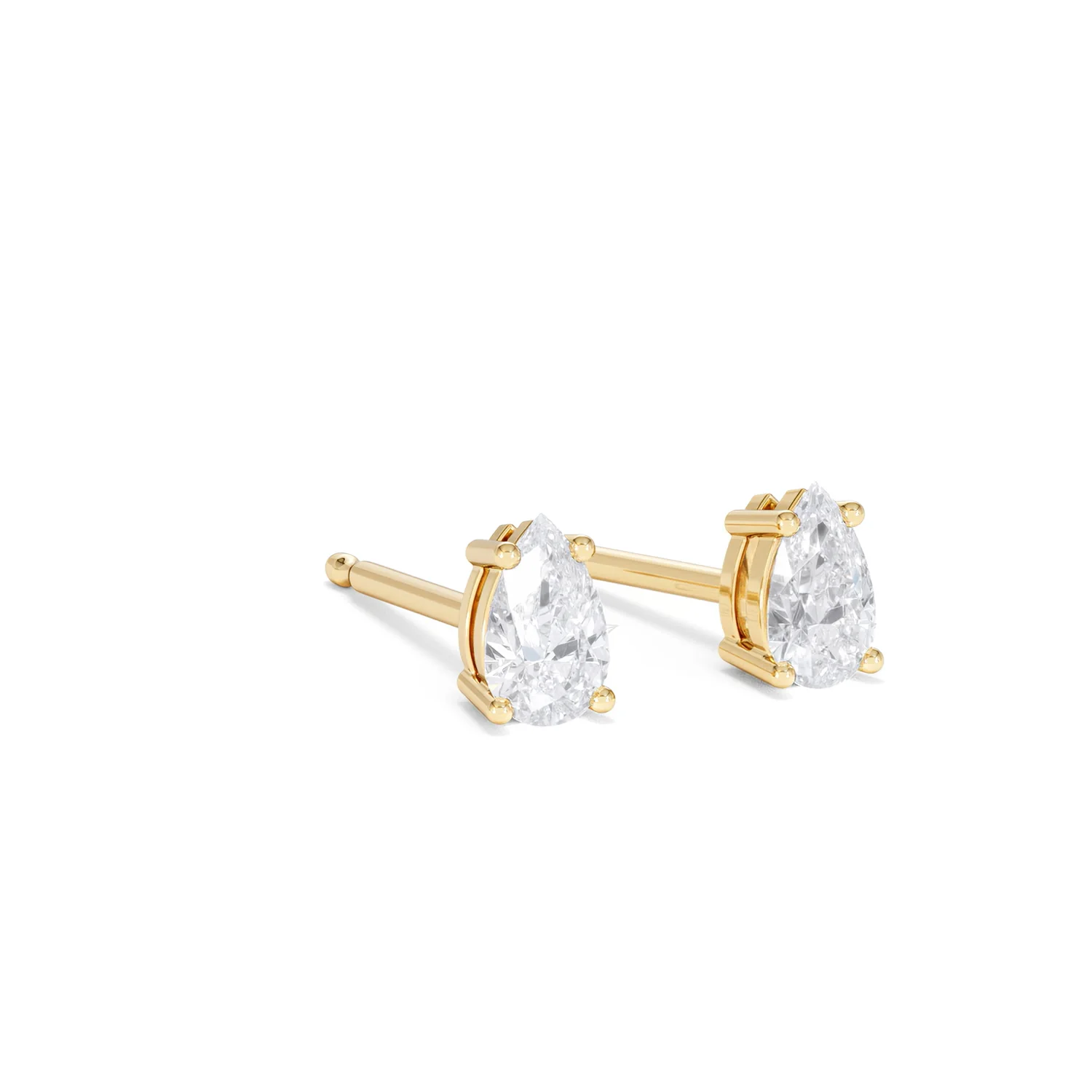 Naomi Pear Cut Lab Diamond Stud Earrings 0.50ct H/SI in 9K Gold - Image 16