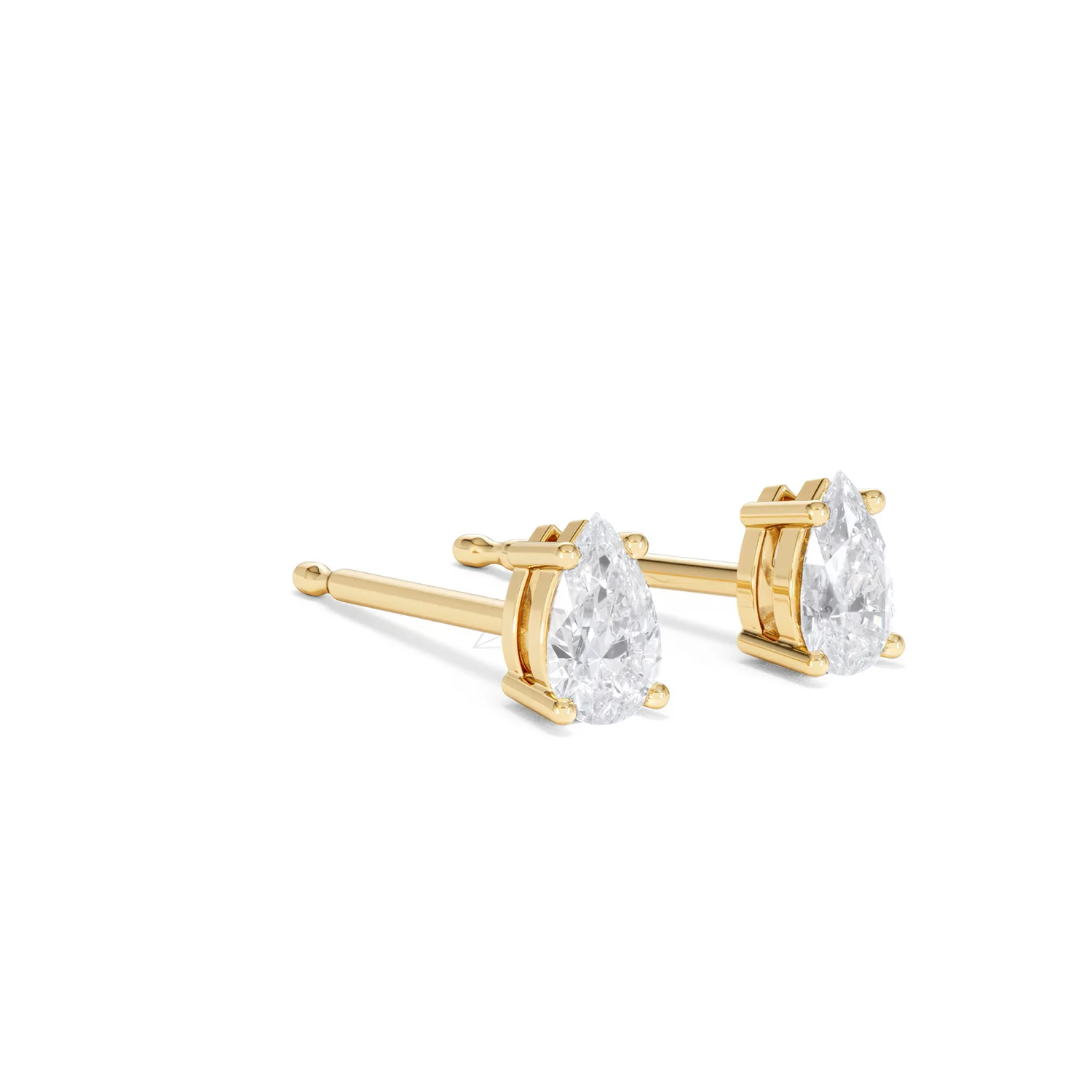 Naomi Pear Cut Lab Diamond Stud Earrings 0.50ct H/SI in 9K Gold - Image 18