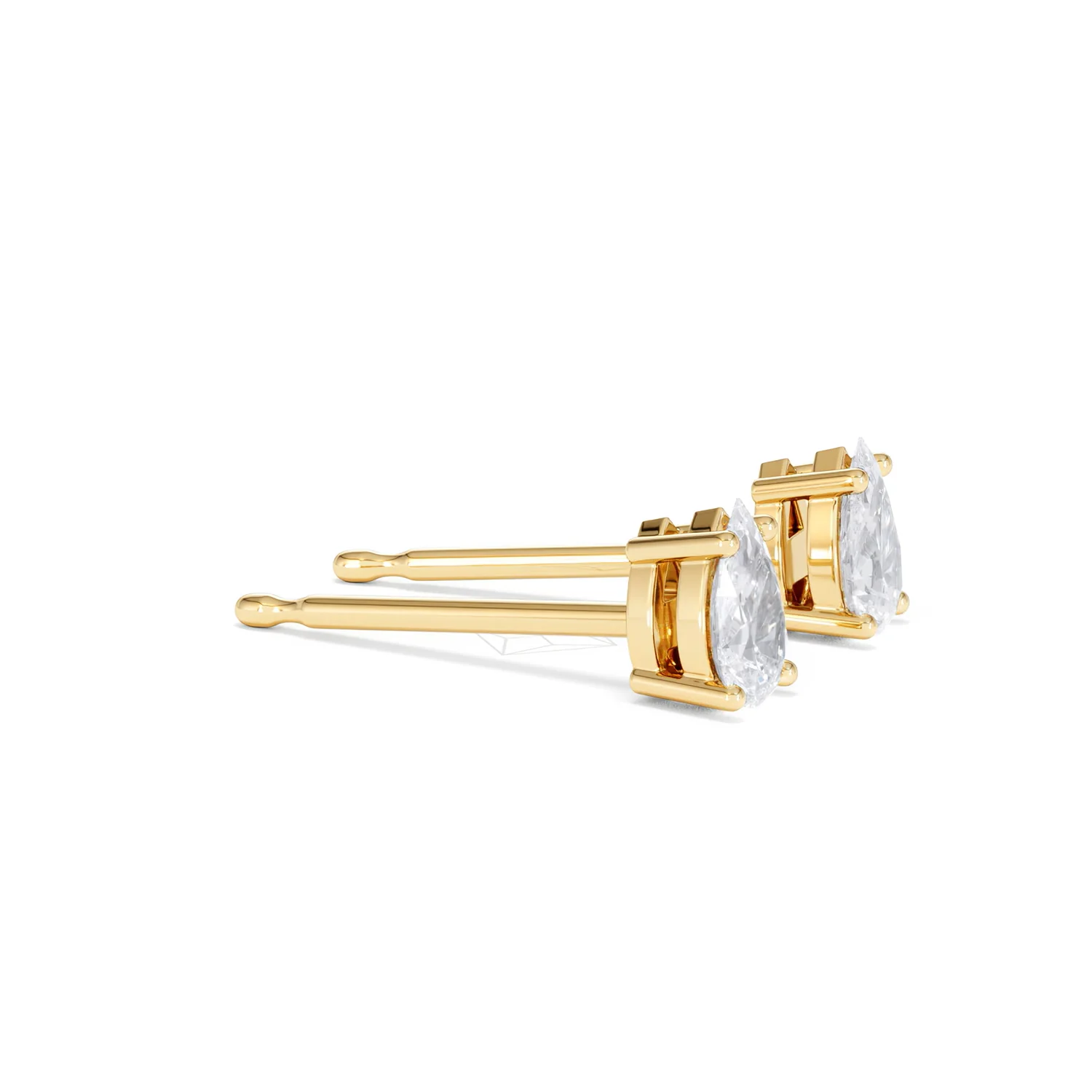 Naomi Pear Cut Lab Diamond Stud Earrings 0.50ct H/SI in 9K Gold - Image 24