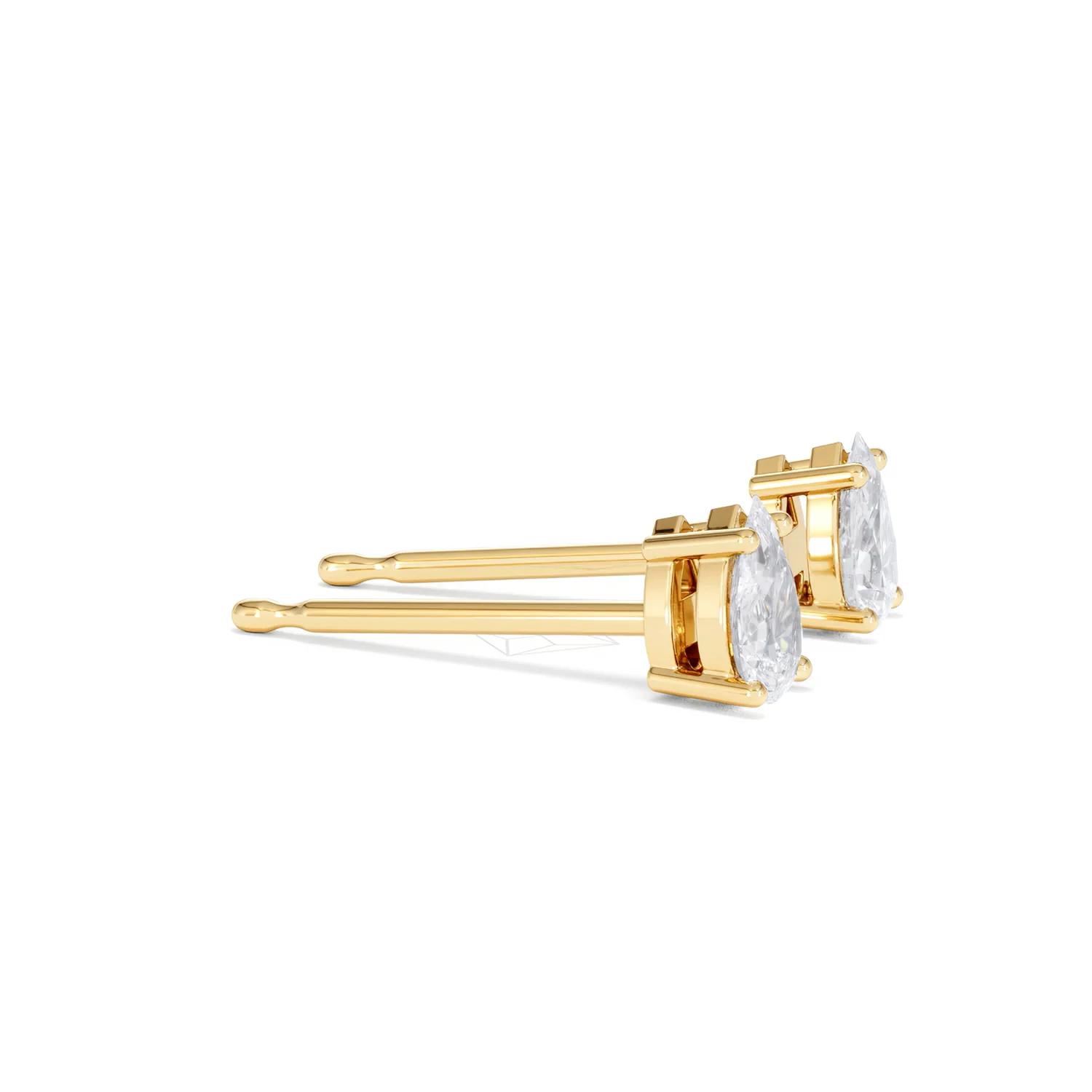 Naomi Pear Cut Lab Diamond Stud Earrings 0.50ct H/SI in 9K Gold - Image 25