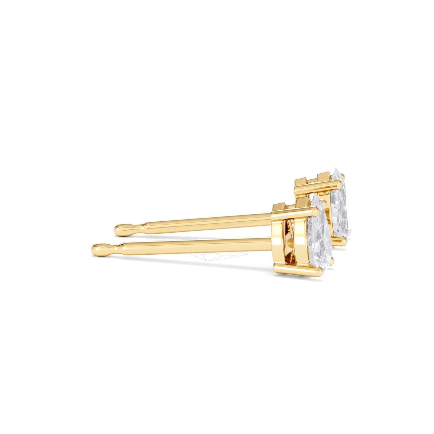 Naomi Pear Cut Lab Diamond Stud Earrings 0.50ct H/SI in 9K Gold - Image 27